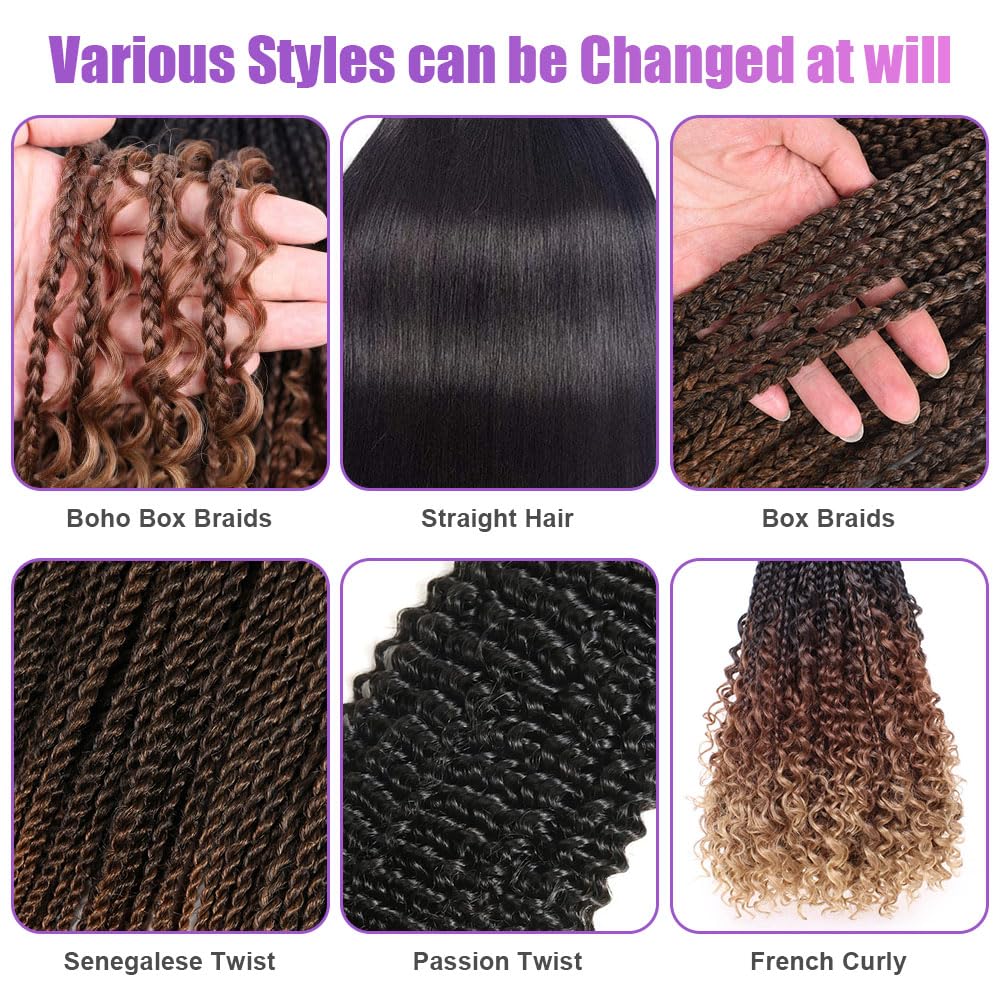 Aomig Rajout Cheveux Tresse, Jumbo Braids Meches, 65cm Extension de Cheveux de Fibre Synthétique pour Crochet Twist Tressage (4 couleurs)