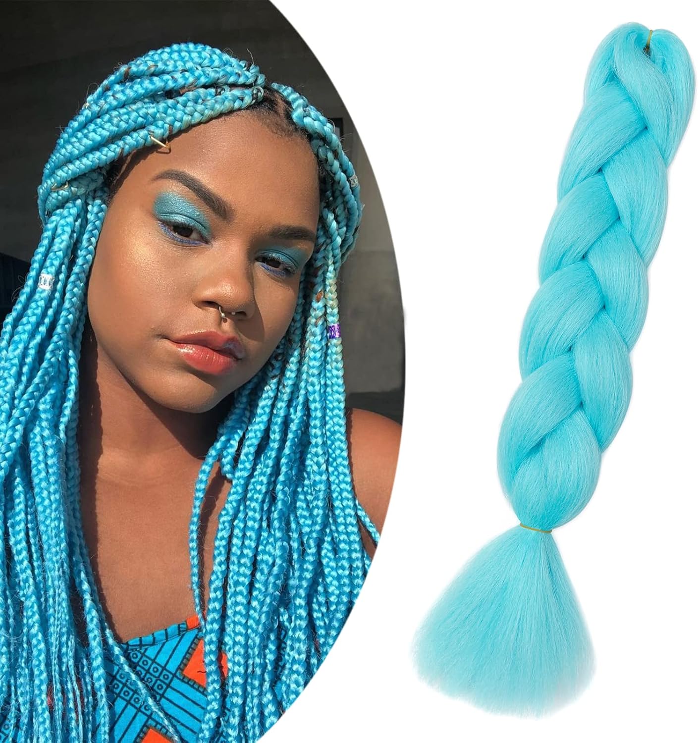 24" Meches pour Tresses Africaine Braids Meches Tresse Cheveux Rajout Cheveux Tressage 1 Paquet Crochet Braids Extension de Cheveux Afro pour Tresse Ombre Synthétiques (Rose)