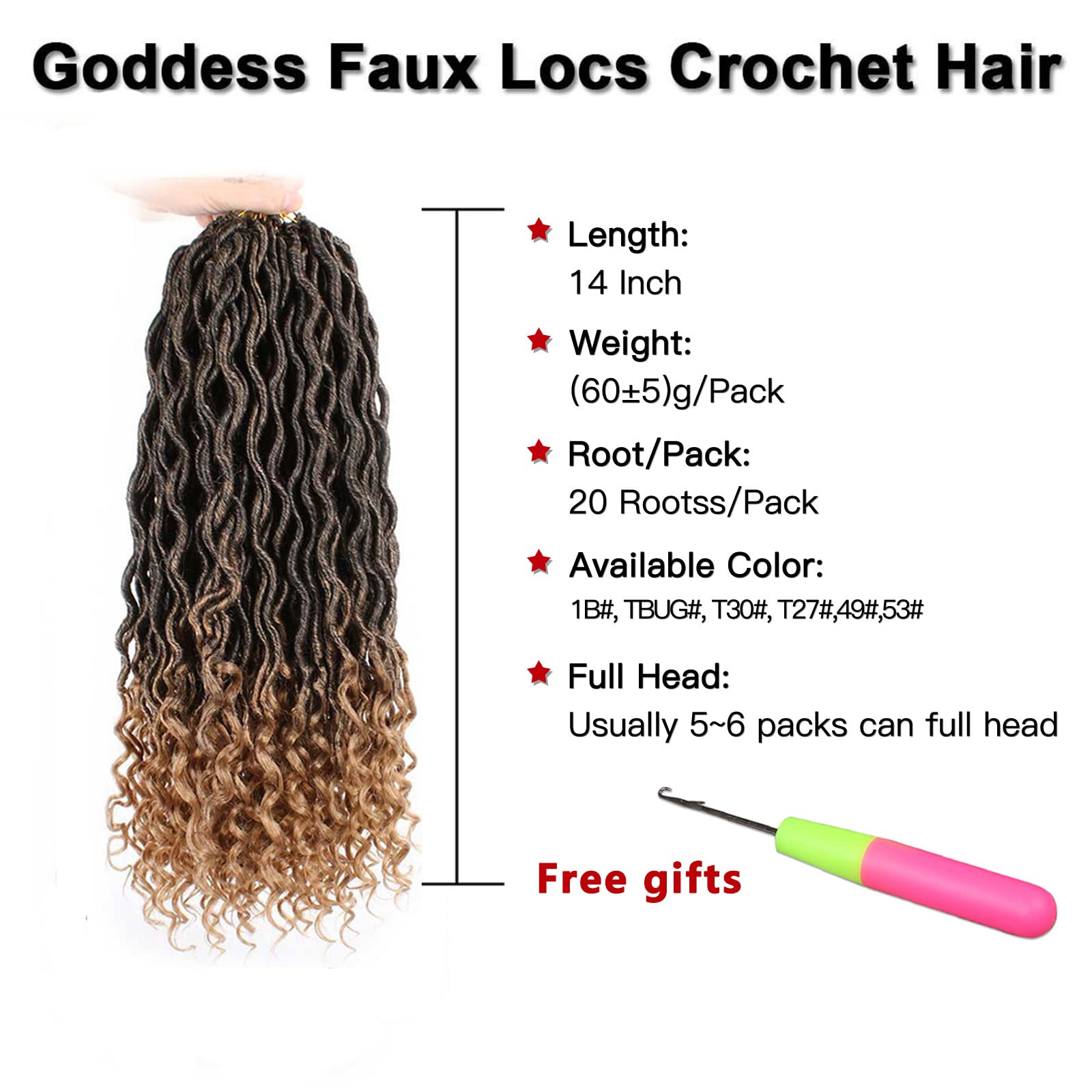 Xtrend 6Packs 18 pouces Twist Perruques Crochet Tresses Faux Locs bouclés se termine Dreadlocks Tresses Synthétiques Extensions de Cheveux Haute Température pour Femmes Noires 20 Strands/pack TBUG