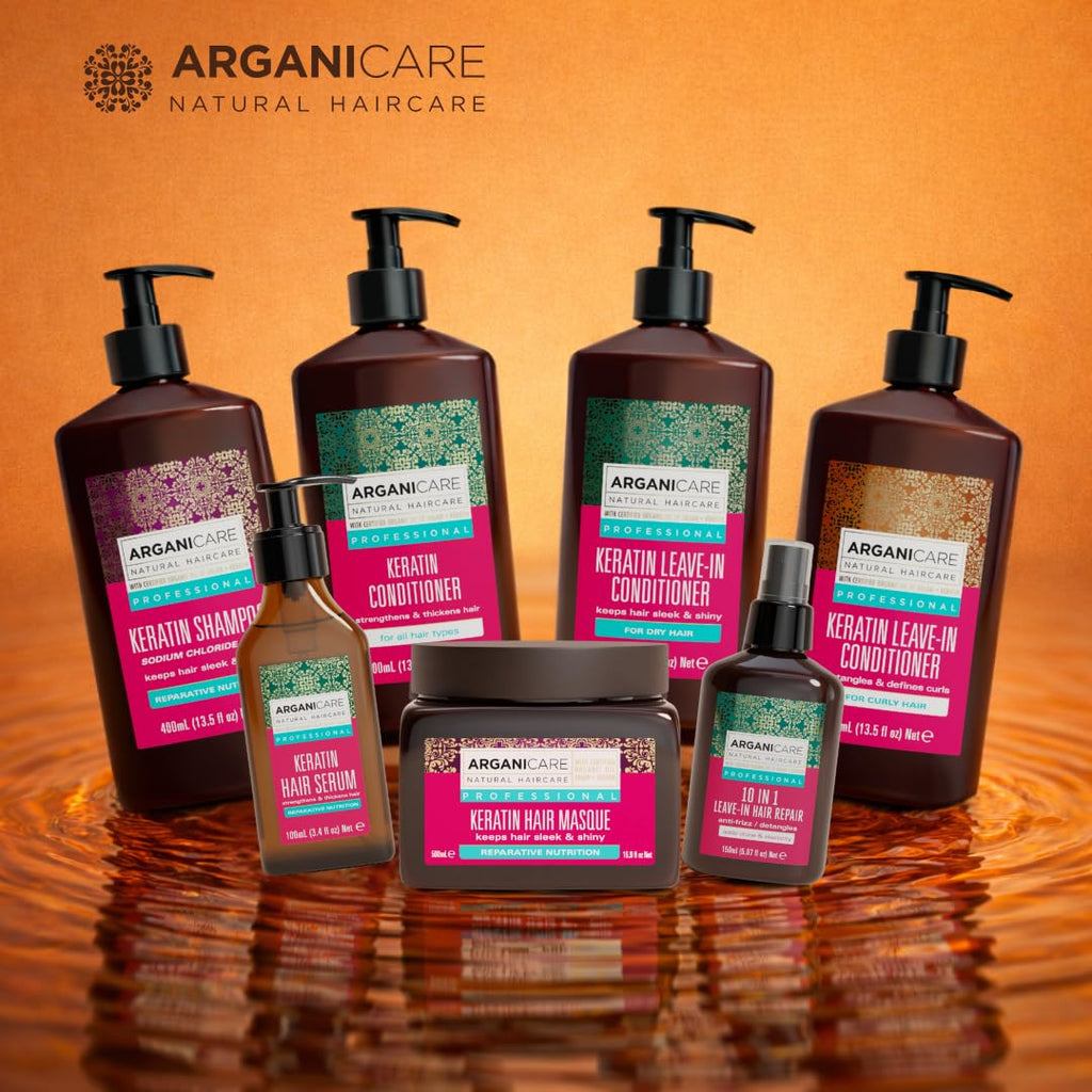 ARGANICARE Shampooing Régénérant Fortifiant Biotine & Huile d’Argan – Vitalité, Nutrition et Résistance – Renforce la Fibre Capillaire – Cheveux Fragilisés et Ternes – 400 mL