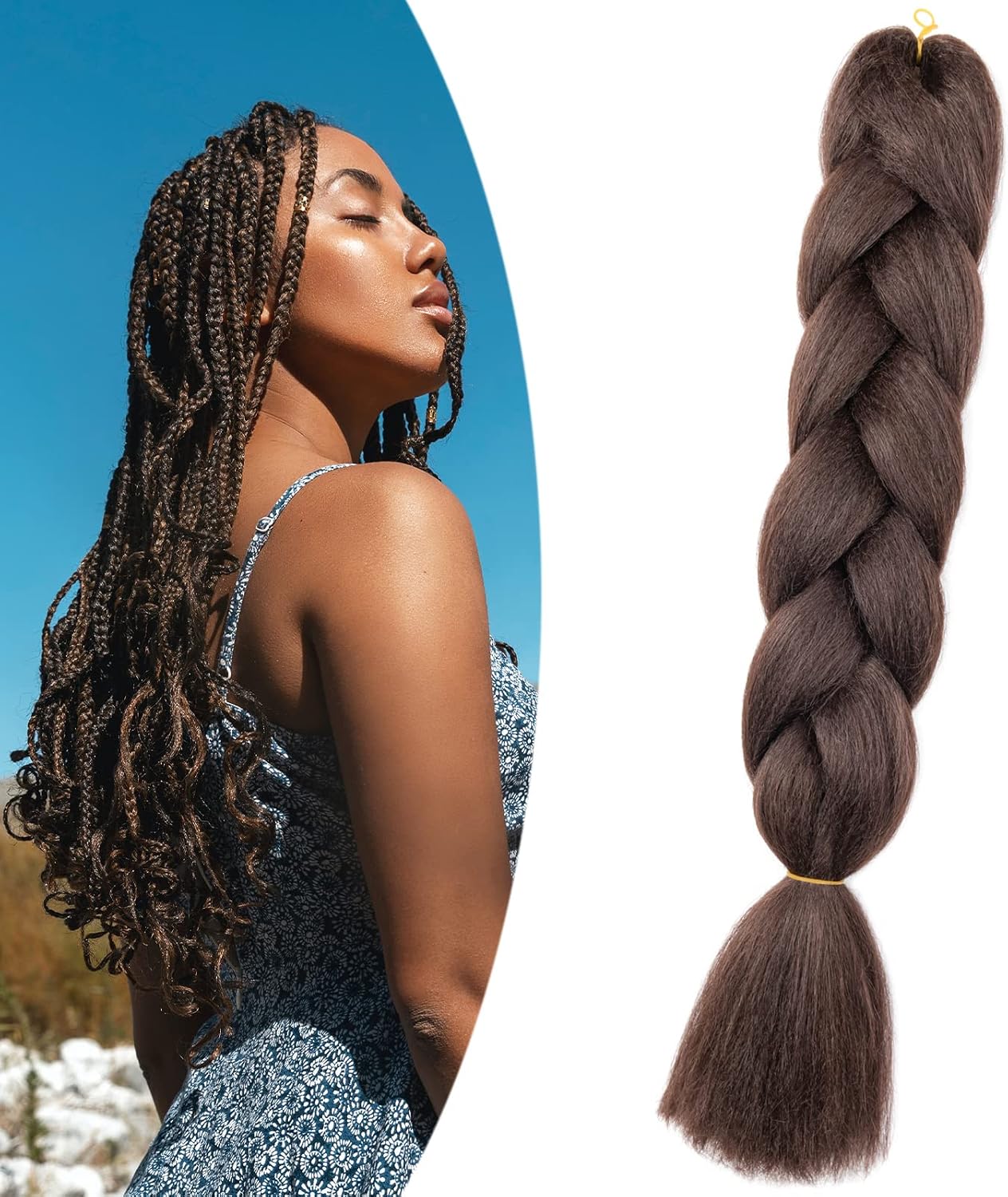 24" Meches pour Tresses Africaine Braids Meches Tresse Cheveux Rajout Cheveux Tressage 1 Paquet Crochet Braids Extension de Cheveux Afro pour Tresse Ombre Synthétiques (Rose)