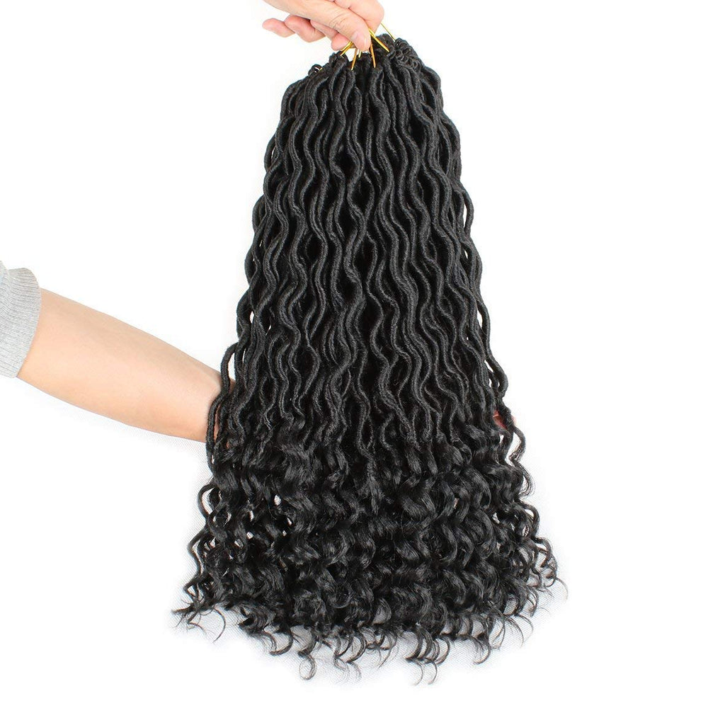 Xtrend 6Packs 18 pouces Twist Perruques Crochet Tresses Faux Locs bouclés se termine Dreadlocks Tresses Synthétiques Extensions de Cheveux Haute Température pour Femmes Noires 20 Strands/pack TBUG