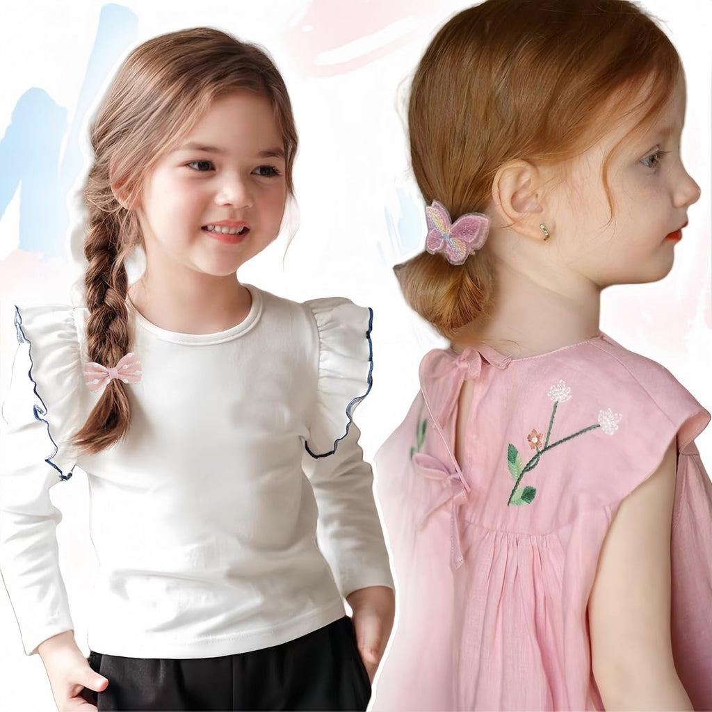 Lot de 30 élastiques à cheveux pour enfants, élastiques colorés et souples, bandeau à nœud papillon, élastique pour fille, pour queue de cheval, accessoires pour cheveux pour petites filles