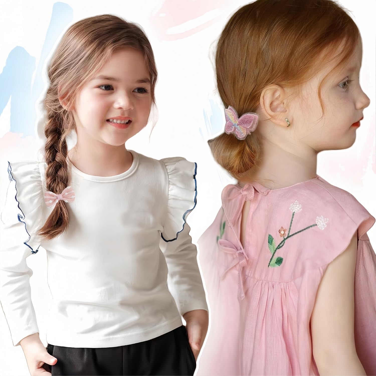 Lot de 30 élastiques à cheveux pour enfants, élastiques colorés et souples, bandeau à nœud papillon, élastique pour fille, pour queue de cheval, accessoires pour cheveux pour petites filles