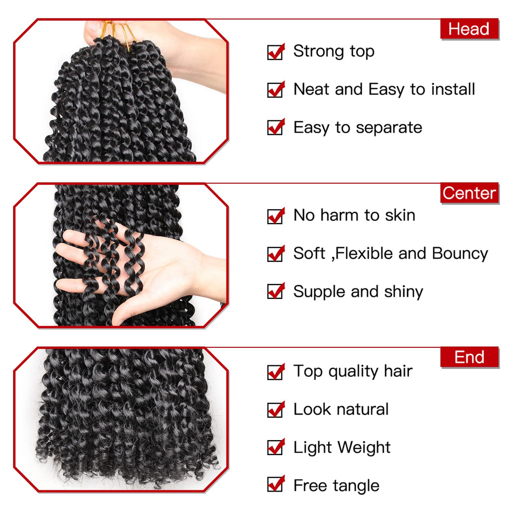 Xtrend Lot de 7 paquets d’extensions de cheveux Passion Twist - 18 mèches par paquet - 30,5 cm - Cheveux tressés au crochet
