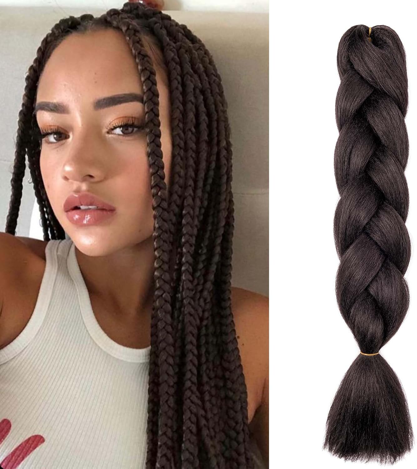24" Meches pour Tresses Africaine Braids Meches Tresse Cheveux Rajout Cheveux Tressage 1 Paquet Crochet Braids Extension de Cheveux Afro pour Tresse Ombre Synthétiques (Rose)