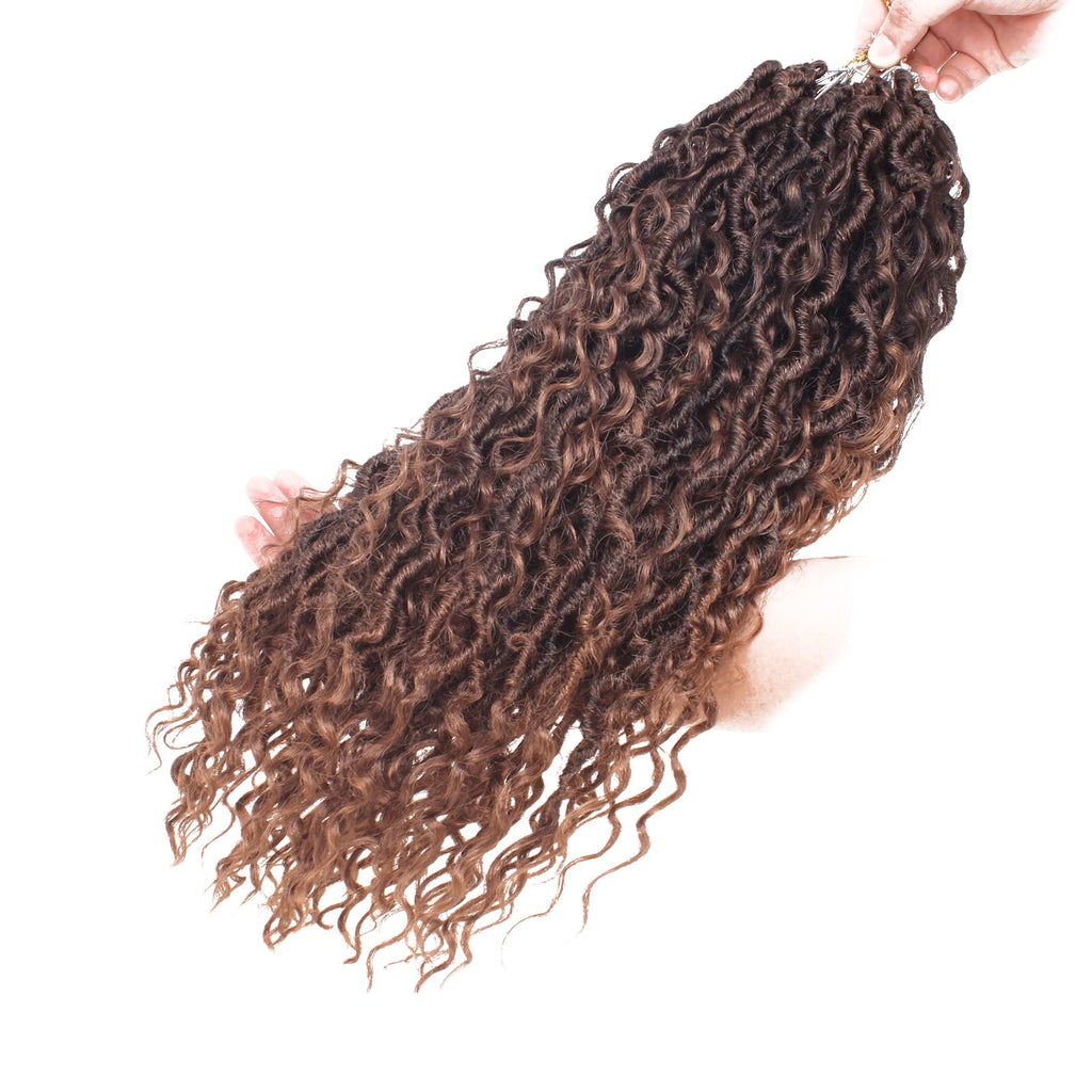 Xtrend 6Packs 18 pouces Twist Perruques Crochet Tresses Faux Locs bouclés se termine Dreadlocks Tresses Synthétiques Extensions de Cheveux Haute Température pour Femmes Noires 20 Strands/pack TBUG