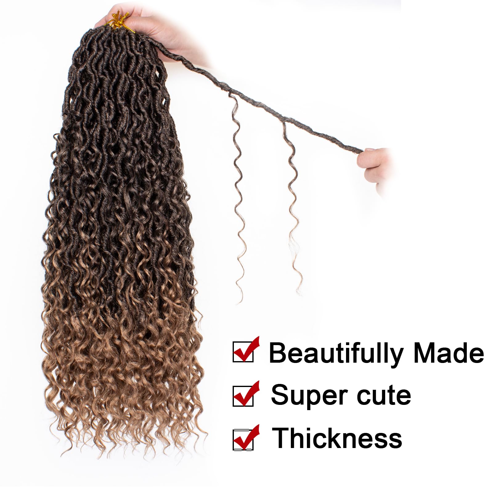 Xtrend 6Packs 18 pouces Twist Perruques Crochet Tresses Faux Locs bouclés se termine Dreadlocks Tresses Synthétiques Extensions de Cheveux Haute Température pour Femmes Noires 20 Strands/pack TBUG