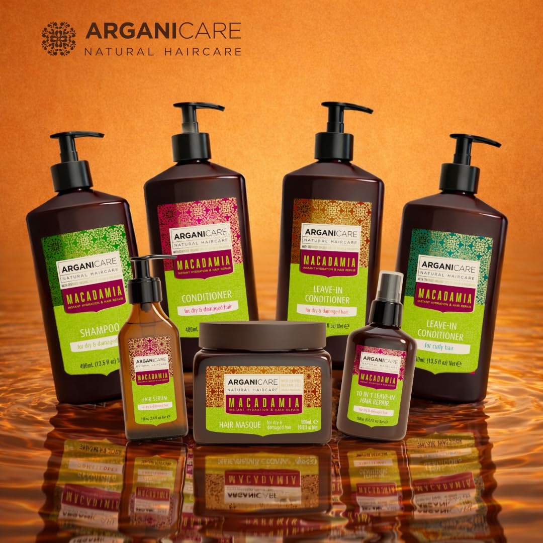 ARGANICARE Shampooing Régénérant Fortifiant Biotine & Huile d’Argan – Vitalité, Nutrition et Résistance – Renforce la Fibre Capillaire – Cheveux Fragilisés et Ternes – 400 mL