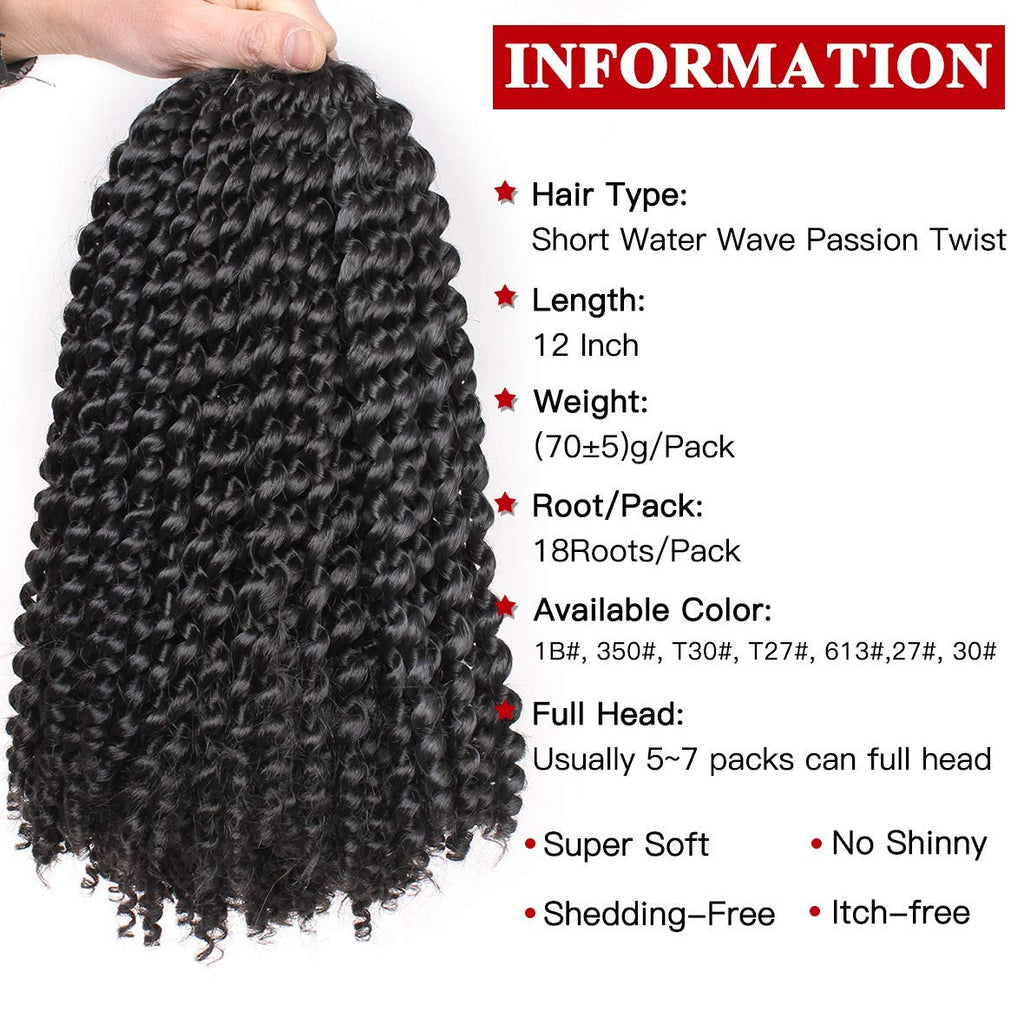 Xtrend Lot de 7 paquets d’extensions de cheveux Passion Twist - 18 mèches par paquet - 30,5 cm - Cheveux tressés au crochet