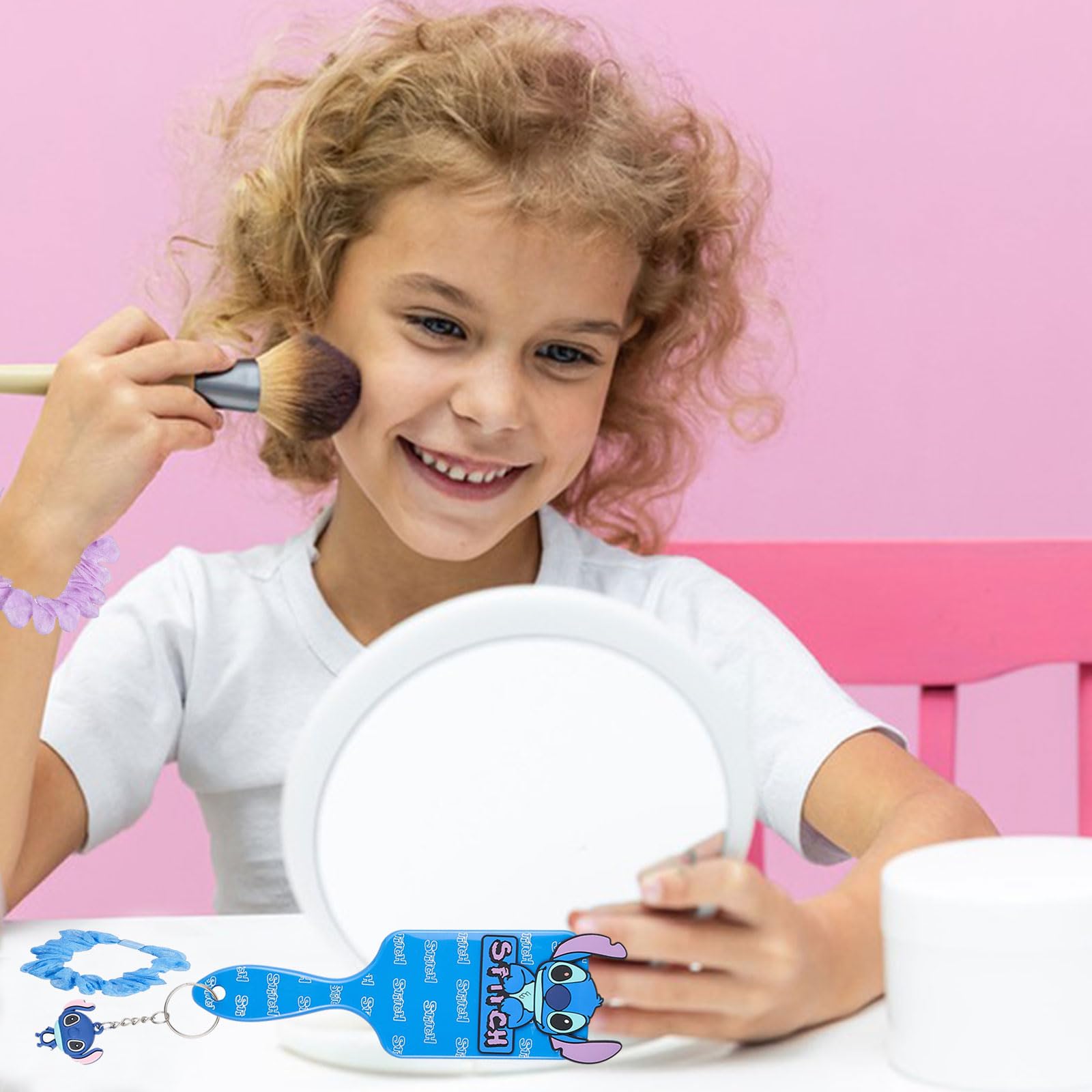Stitc Brosse à Cheveux,Accessoires Cheveux pour Filles,Stitc Peigne Démêlant, Brosse Anti-Traction,Cadeau pour Filles, Adolescents et Femmes（Violet