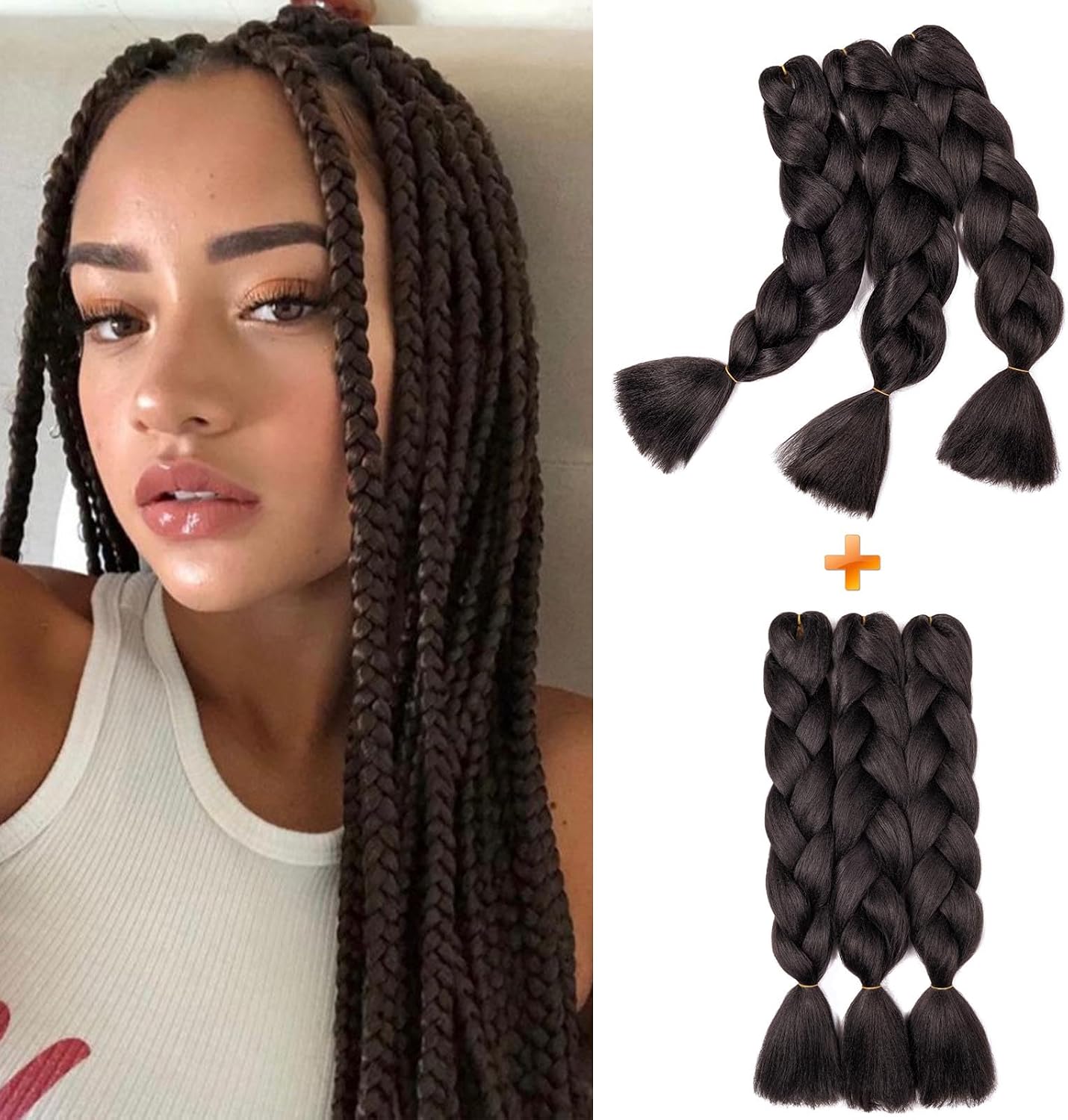 24" Meches pour Tresses Africaine Braids Meches Tresse Cheveux Rajout Cheveux Tressage 1 Paquet Crochet Braids Extension de Cheveux Afro pour Tresse Ombre Synthétiques (Rose)
