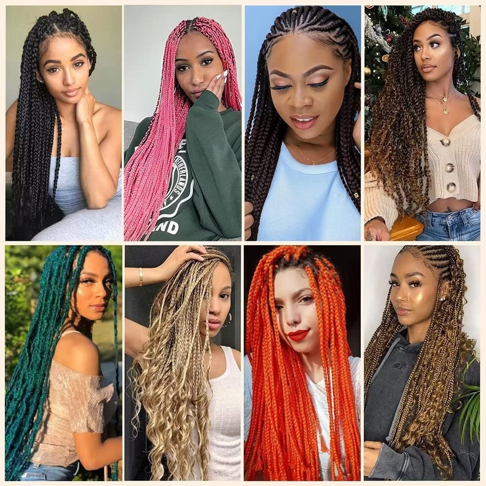 Bouclé Braiding Hair For Boho Braids Meches Rajout Cheveux Tresses For Bohemian Braids Pré-Étirés Meches Pour Tresses Africaine Meche Naturelle Pour Tresse（#Brown ，Total De 6 Packs) ）