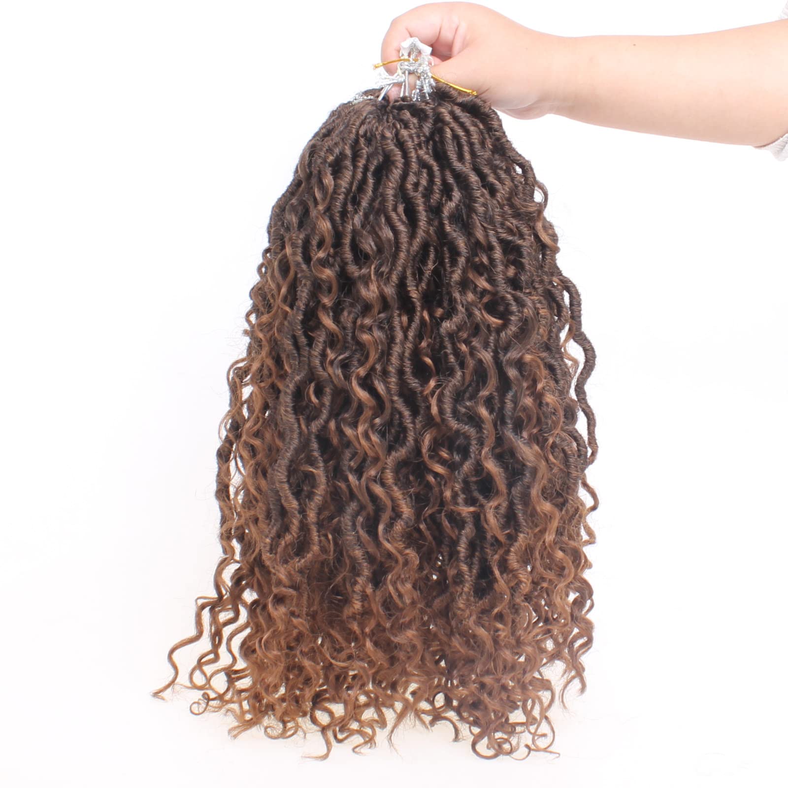 Xtrend 6Packs 18 pouces Twist Perruques Crochet Tresses Faux Locs bouclés se termine Dreadlocks Tresses Synthétiques Extensions de Cheveux Haute Température pour Femmes Noires 20 Strands/pack TBUG