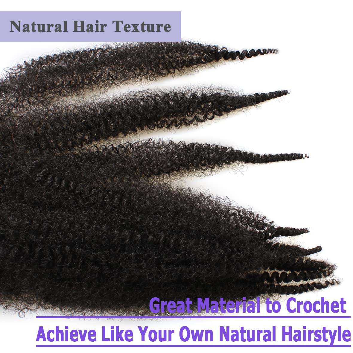 Leeven 16 Pouces Pre Separated Springy Twist Hair 8 Packs Pre-Fluffed Popping Crochet for Distressed Locs Afro Kinky Curly Marley Braiding Hair Extensions /1B#