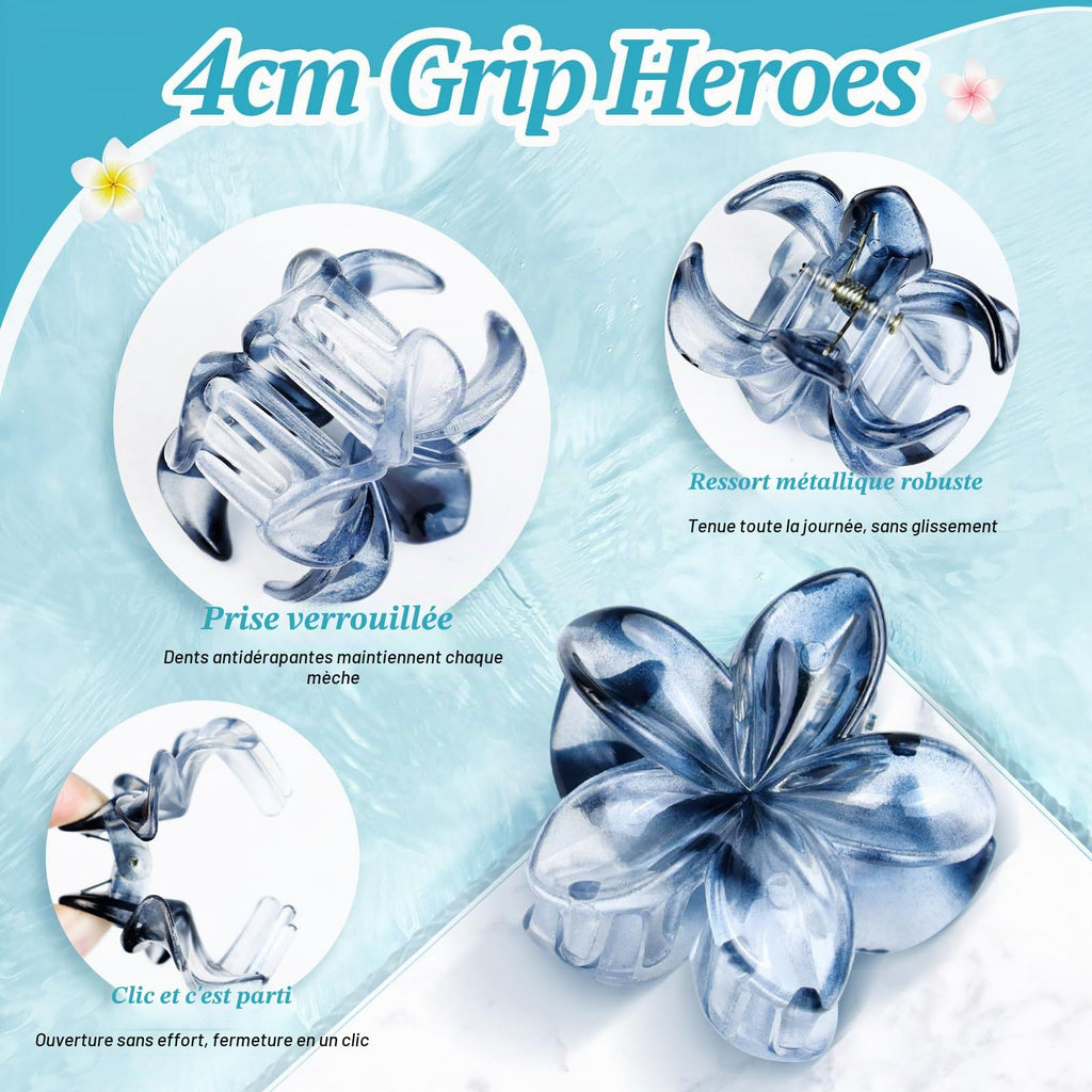 Blooms 6 Pièces Pince Cheveux Fleur, Petite Pince Cheveux Femme Antidérapantes Pince Fleur Cheveux Hawaienne Pinces à Cheveux Flower Hair Clip Accessoires Cheveux Convient Fêtes Plage Vacances
