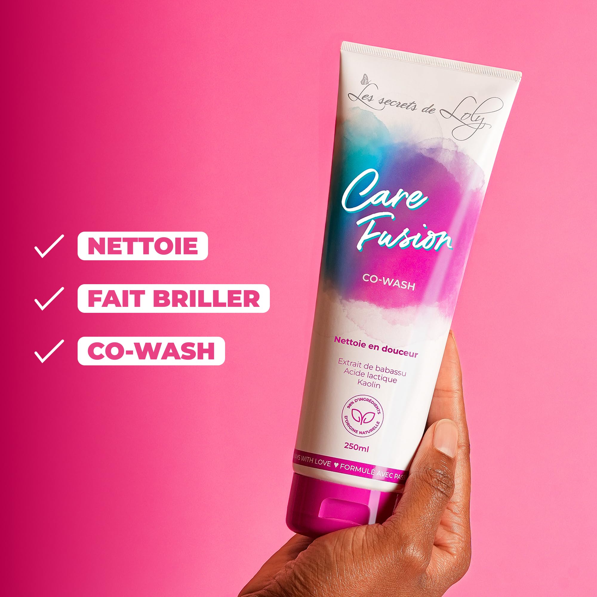 Les Secrets de Loly – Cloud Fusion – Mousse coiffante fixante Volume & définition – Cheveux ondulés, bouclés et frisés – Avec acide hyaluronique – 200 ml