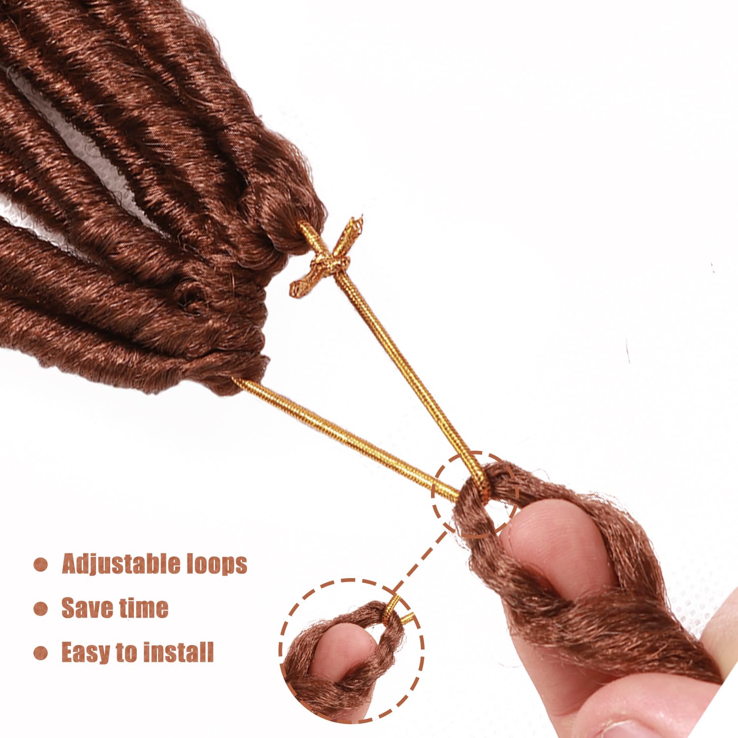 8 Packs Faux Locks Crochet Braids Meches Soft Locs Meches Pour Tresses Africaine Faux Locs Crochet Hair Meches Bouclees Pour Tresses (#1B, 60.9 CM(Lot de 8))