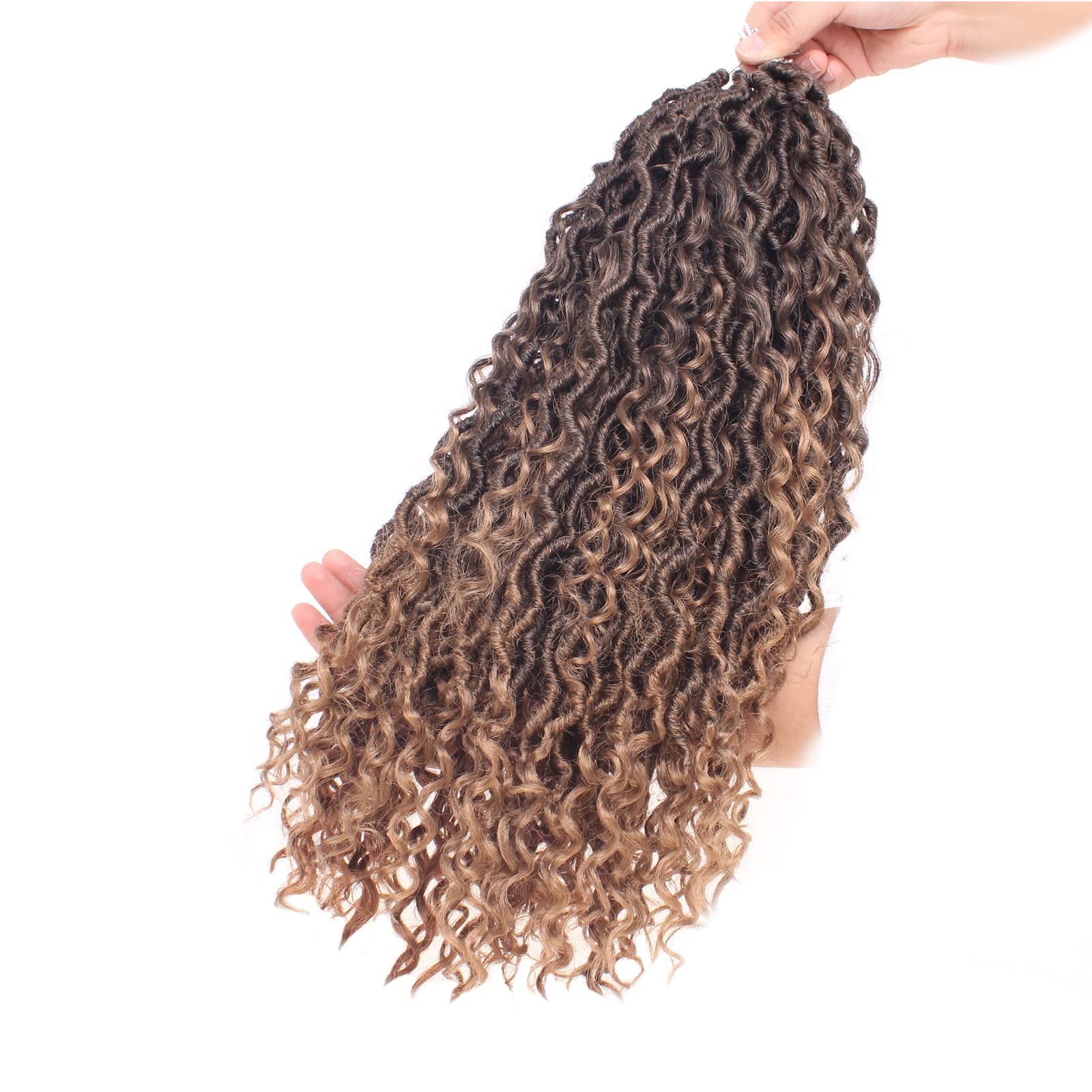 Xtrend 6Packs 18 pouces Twist Perruques Crochet Tresses Faux Locs bouclés se termine Dreadlocks Tresses Synthétiques Extensions de Cheveux Haute Température pour Femmes Noires 20 Strands/pack TBUG