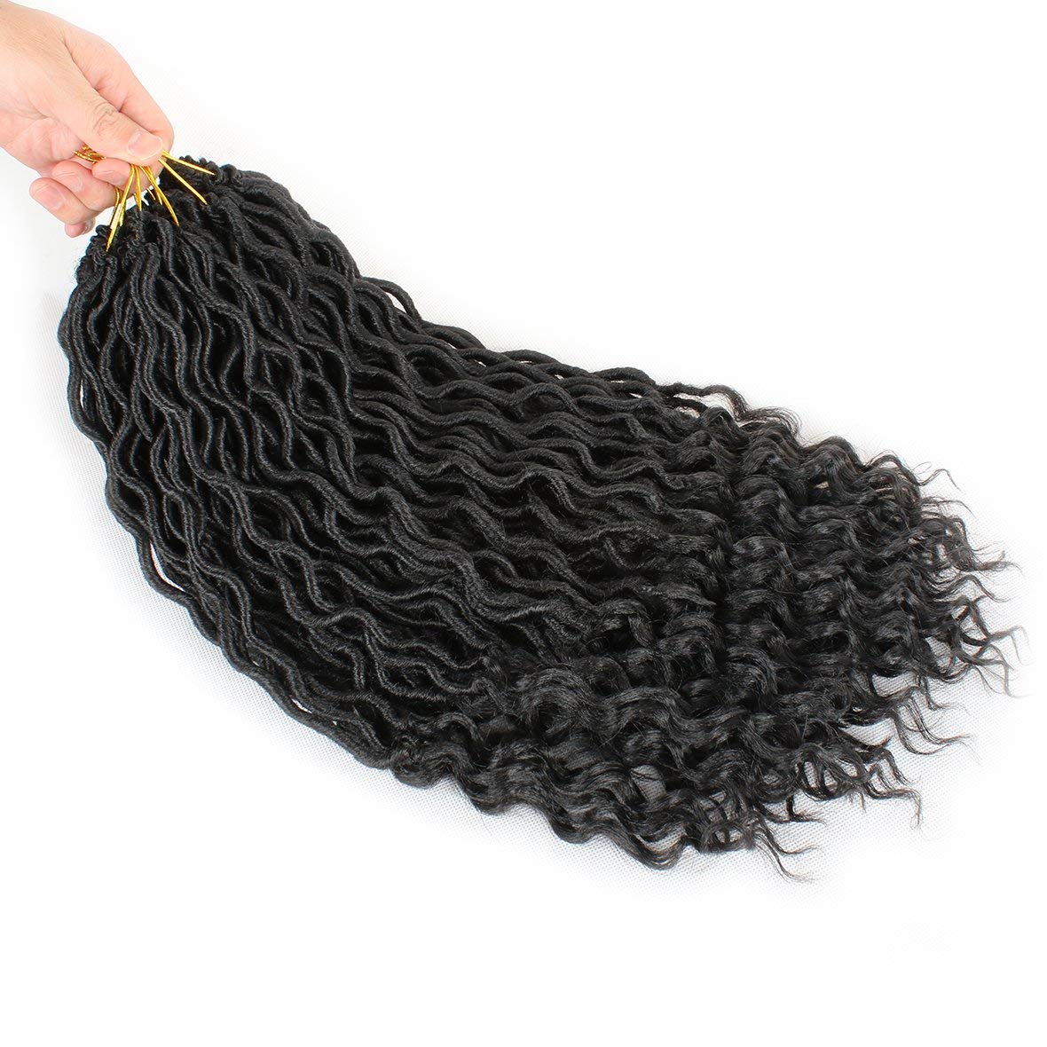 Xtrend 6Packs 18 pouces Twist Perruques Crochet Tresses Faux Locs bouclés se termine Dreadlocks Tresses Synthétiques Extensions de Cheveux Haute Température pour Femmes Noires 20 Strands/pack TBUG