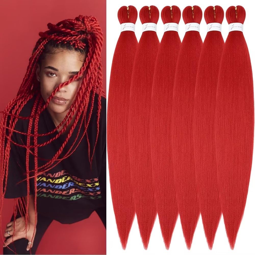 YDDM Meches Pour Tresses Africaine Rose et blanc Rajout Cheveux Tresses Texture Yaki Easy Install pour Debutants 20 Pouces 3 Paquets Cheveux Legers Naturels pour Box Braids Twist Crochet Styles