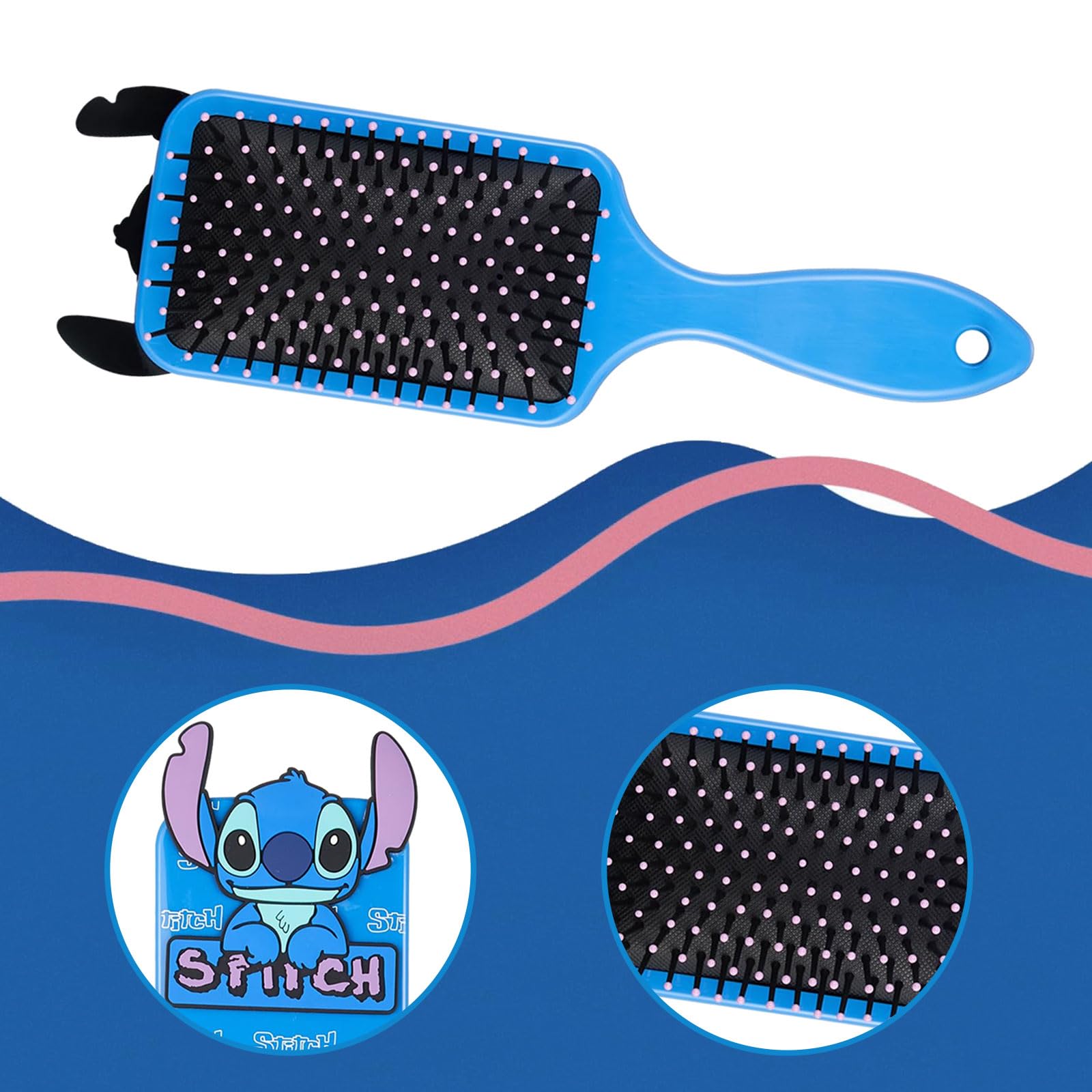 Stitc Brosse à Cheveux,Accessoires Cheveux pour Filles,Stitc Peigne Démêlant, Brosse Anti-Traction,Cadeau pour Filles, Adolescents et Femmes（Violet