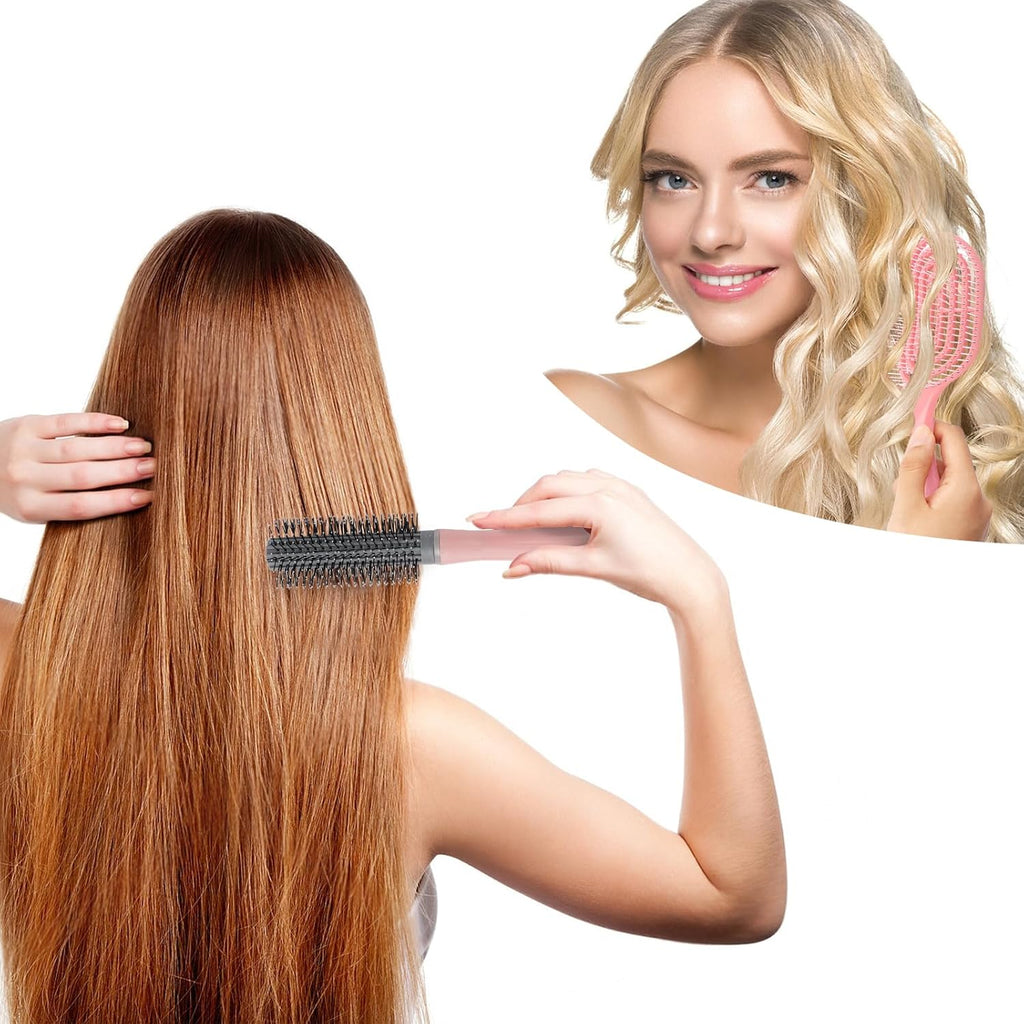 Ensemble de 14 brosses à Cheveux Comprenant Une Trousse de Maquillage Transparente,Un Flacon pulvérisateur, Une Brosse à Cheveux,Une Brosse pour Le Cuir chevelu et des épingles à Cheveux
