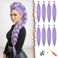FESHFEN Meches pour Tresses Africaine Rajout Cheveux Tresses Pré étiré Tressage Braiding Hair Synthétiques Yaki 8 Packs Hair Braids Extensions de cheveux pour Femme 65cm Noir cassé à Auburn clair