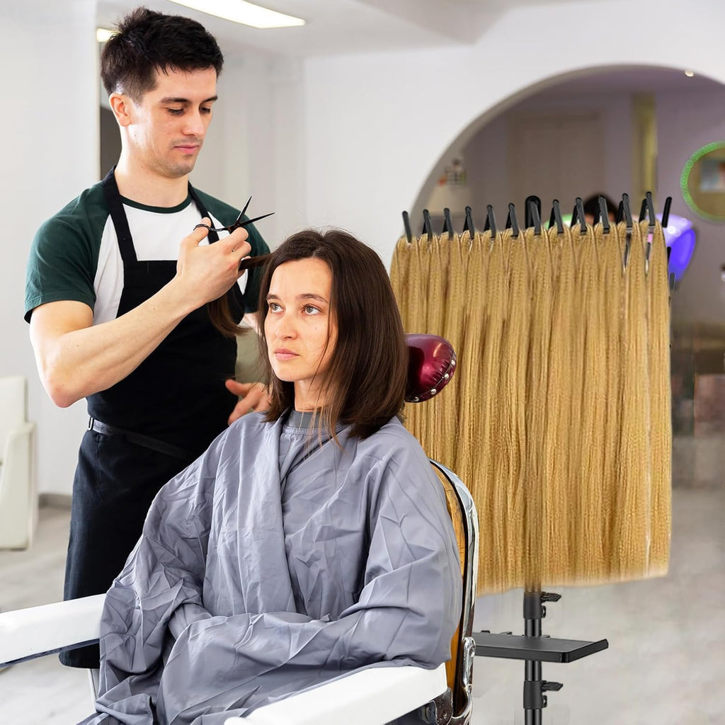 gresonic Support réglable pour tresses, support pour perruques avec 144 pinces pour coiffeurs et tresseurs, pour rallonges de cheveux