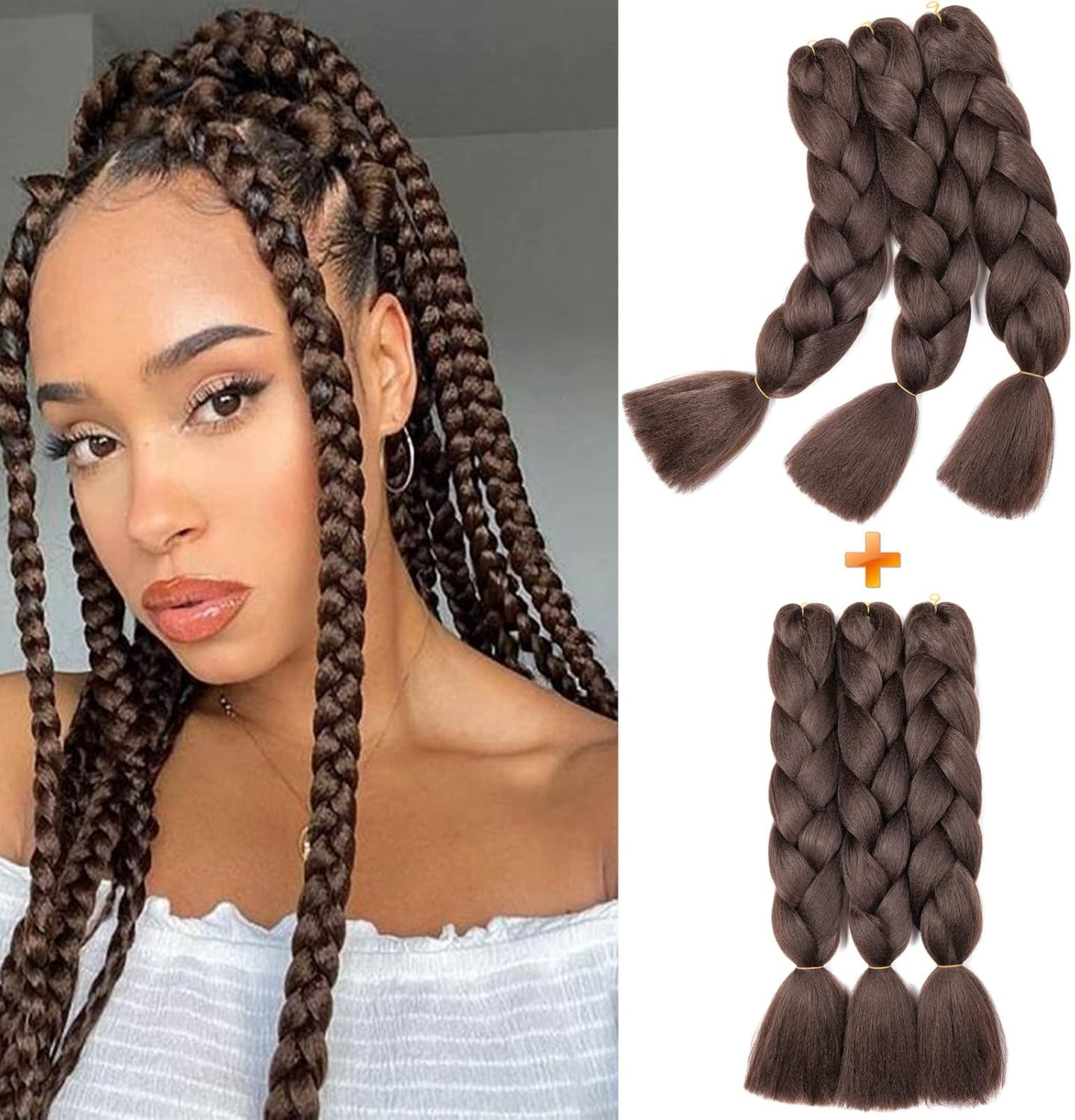 24" Meches pour Tresses Africaine Braids Meches Tresse Cheveux Rajout Cheveux Tressage 1 Paquet Crochet Braids Extension de Cheveux Afro pour Tresse Ombre Synthétiques (Rose)