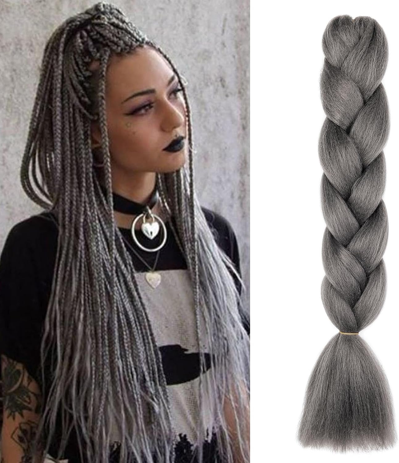 Meches pour Tresses Africaine Rajout Cheveux Braids Jumbo Extension Cheveux Ombre Synthétique Violet & Bleu & Jaune & Orange