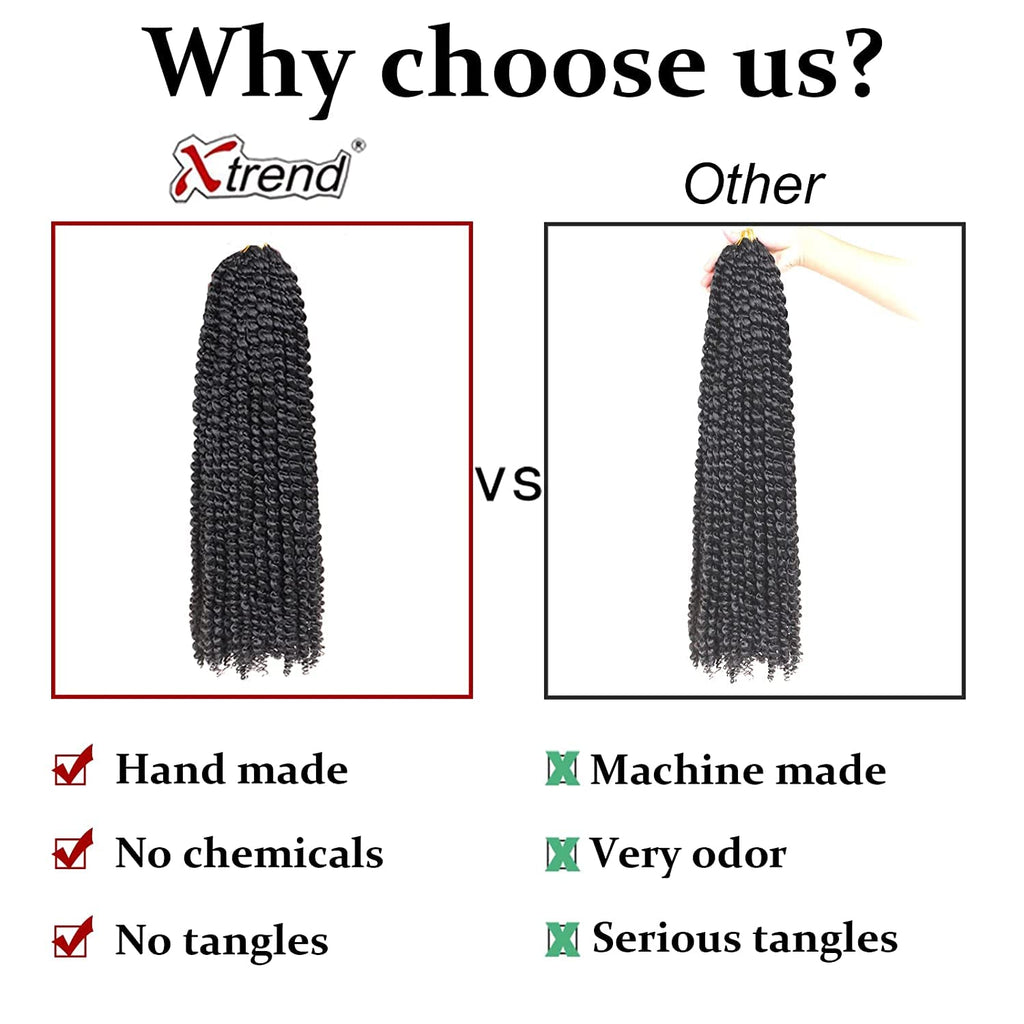 Xtrend Lot de 7 paquets d’extensions de cheveux Passion Twist - 18 mèches par paquet - 30,5 cm - Cheveux tressés au crochet