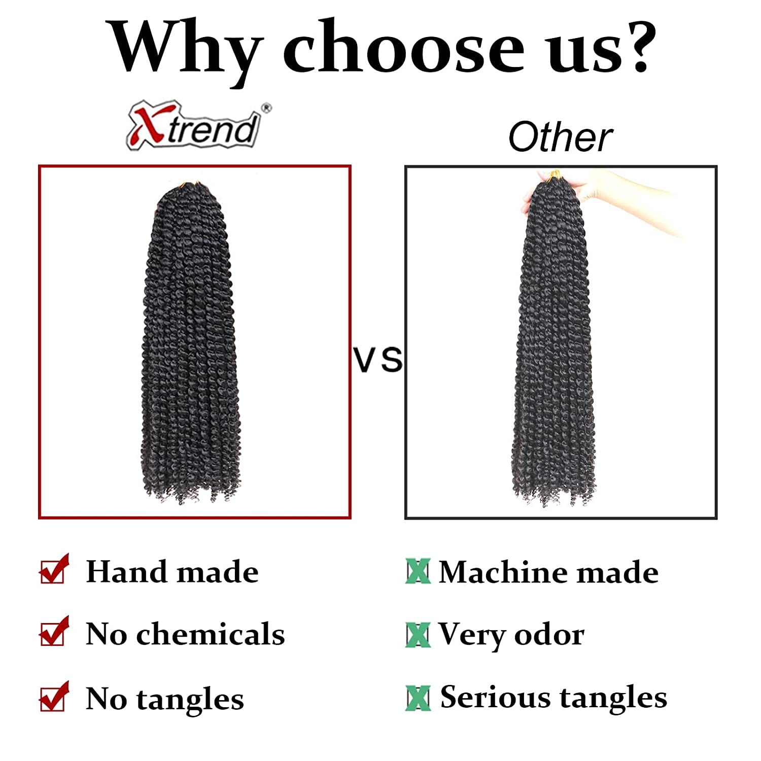 Xtrend Lot de 7 paquets d’extensions de cheveux Passion Twist - 18 mèches par paquet - 30,5 cm - Cheveux tressés au crochet