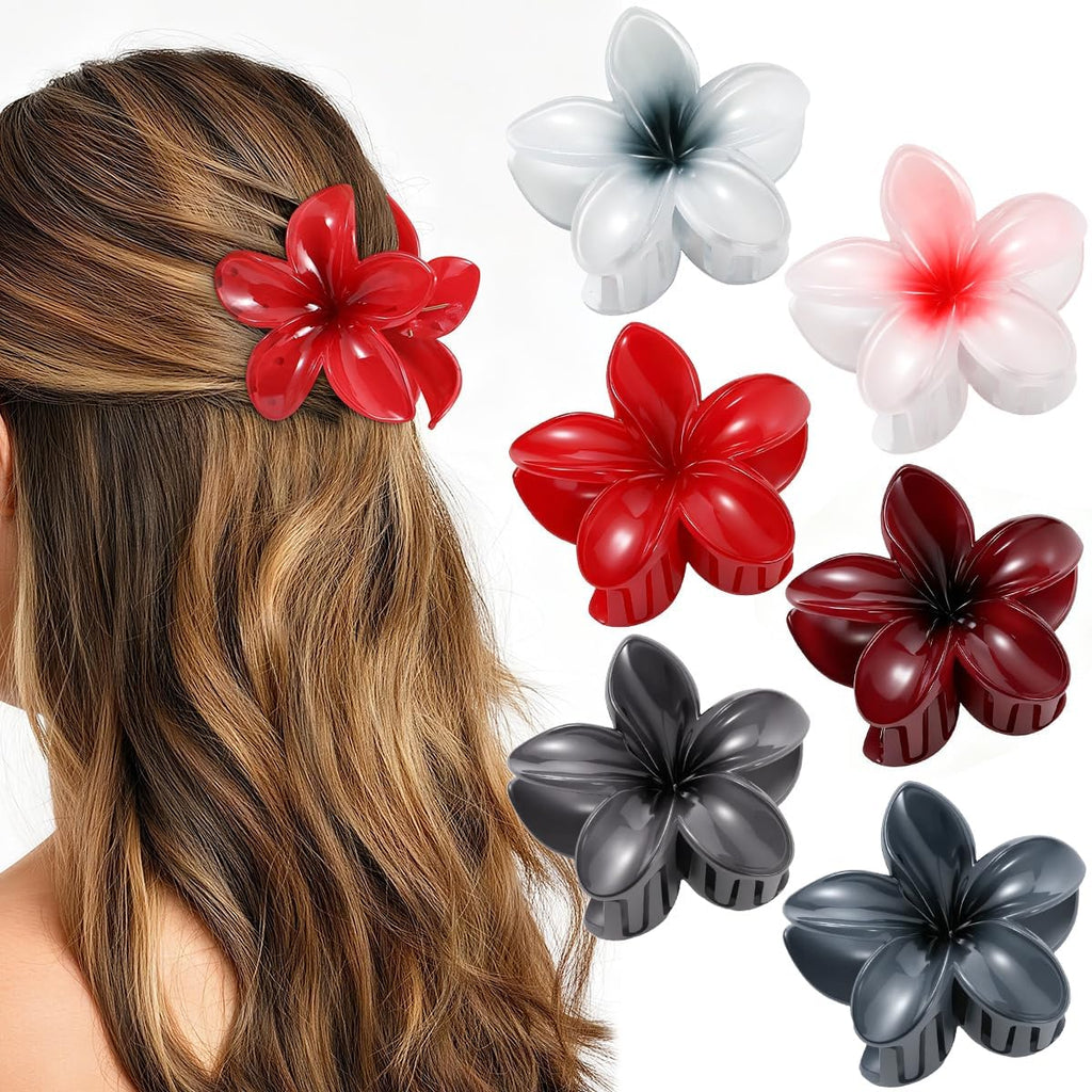 Barrette à Cheveux Fleurs, 6 Pièces Accessoires Cheveux Fleurs, Pince à Cheveux en Forme de Fleur, Flower Claw Clips pour Accessoires d'Été, Anniversaire, Mariage, Fête (B)
