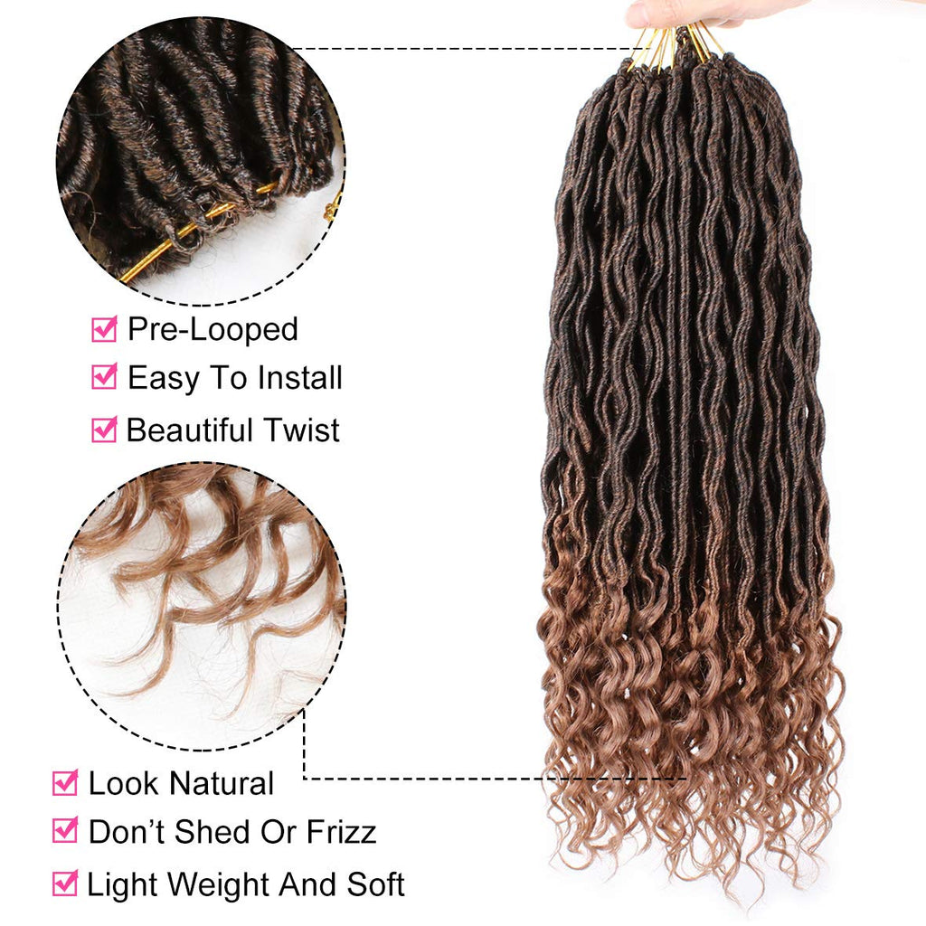 Xtrend 6Packs 18 pouces Twist Perruques Crochet Tresses Faux Locs bouclés se termine Dreadlocks Tresses Synthétiques Extensions de Cheveux Haute Température pour Femmes Noires 20 Strands/pack TBUG