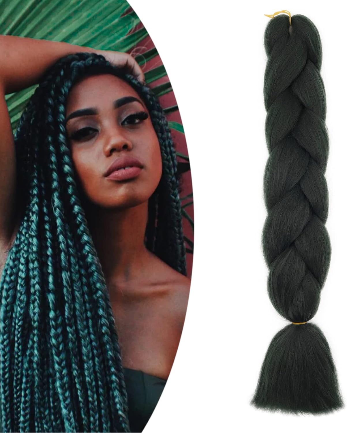 24" Meches pour Tresses Africaine Braids Meches Tresse Cheveux Rajout Cheveux Tressage 1 Paquet Crochet Braids Extension de Cheveux Afro pour Tresse Ombre Synthétiques (Rose)