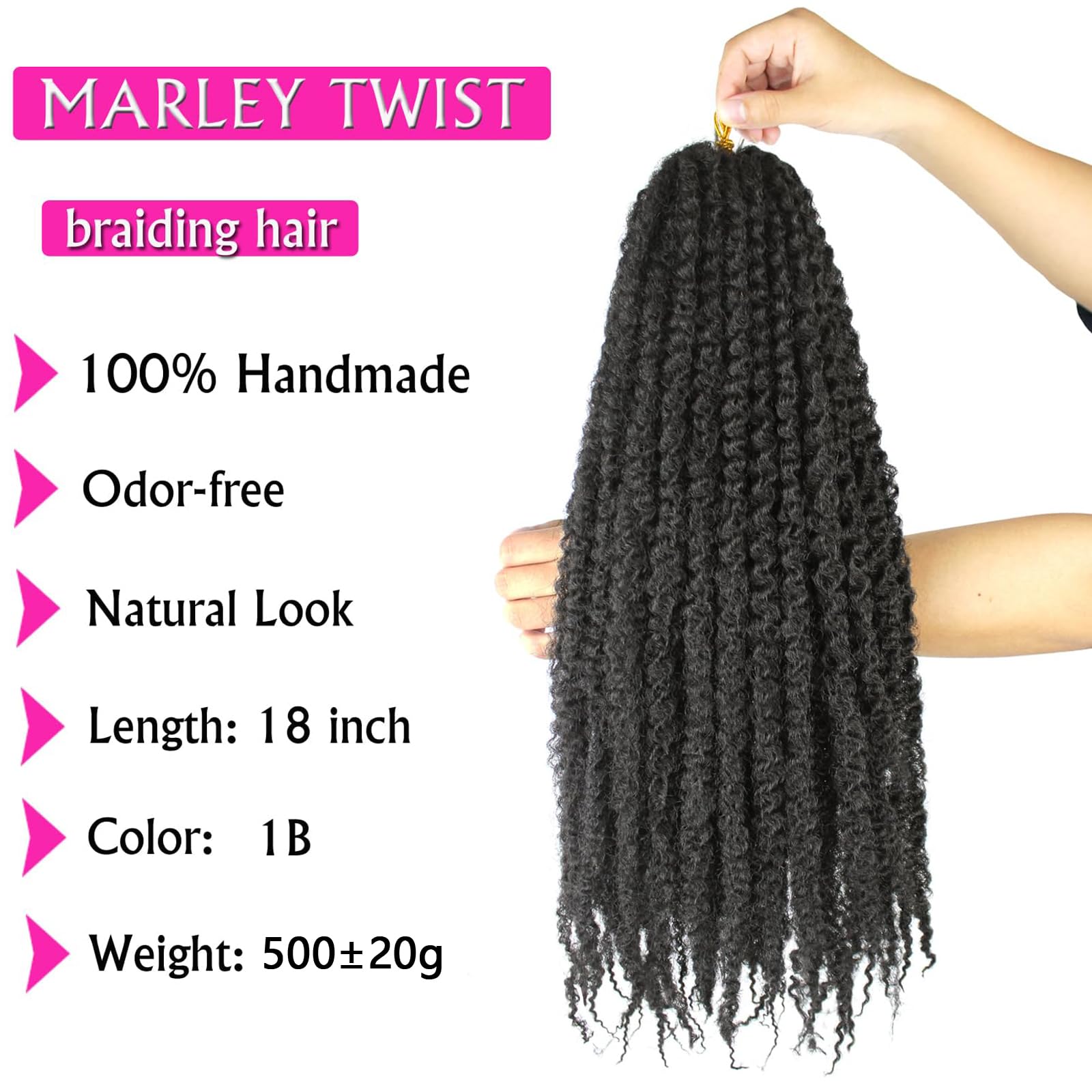 Enbeautiful Marley Twist Hair 24 Inch 8packs Marley Twists Braiding Hair Long Cuban Twist Hair Pre Fluffed Afro Kinky Curly Twists Crochet Hair Synthetic Marley Braids Extensions,27#