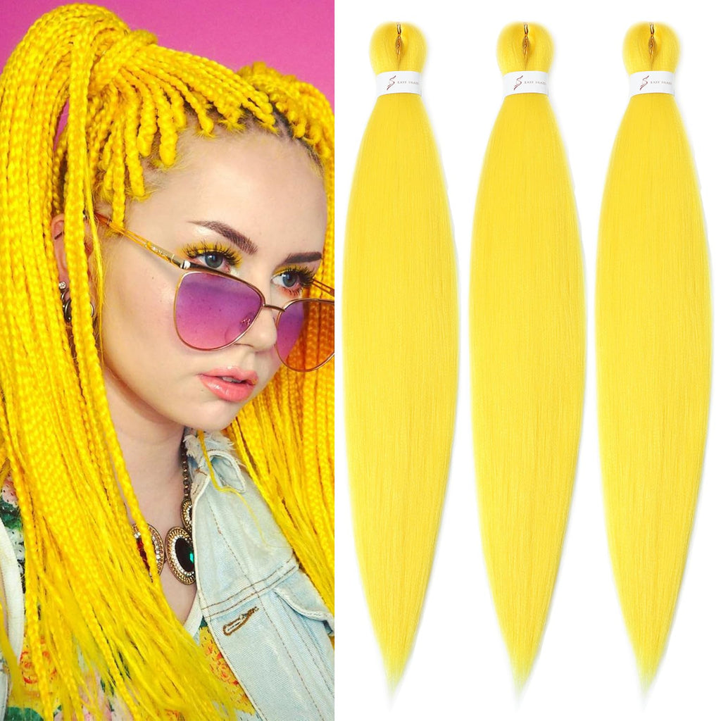 YDDM Meches Pour Tresses Africaine Rose et blanc Rajout Cheveux Tresses Texture Yaki Easy Install pour Debutants 20 Pouces 3 Paquets Cheveux Legers Naturels pour Box Braids Twist Crochet Styles