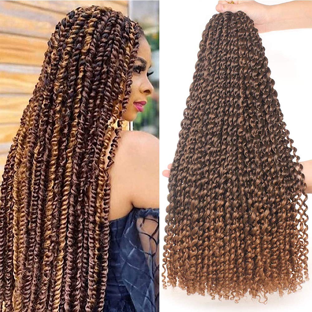 Xtrend Lot de 7 paquets d’extensions de cheveux Passion Twist - 18 mèches par paquet - 30,5 cm - Cheveux tressés au crochet