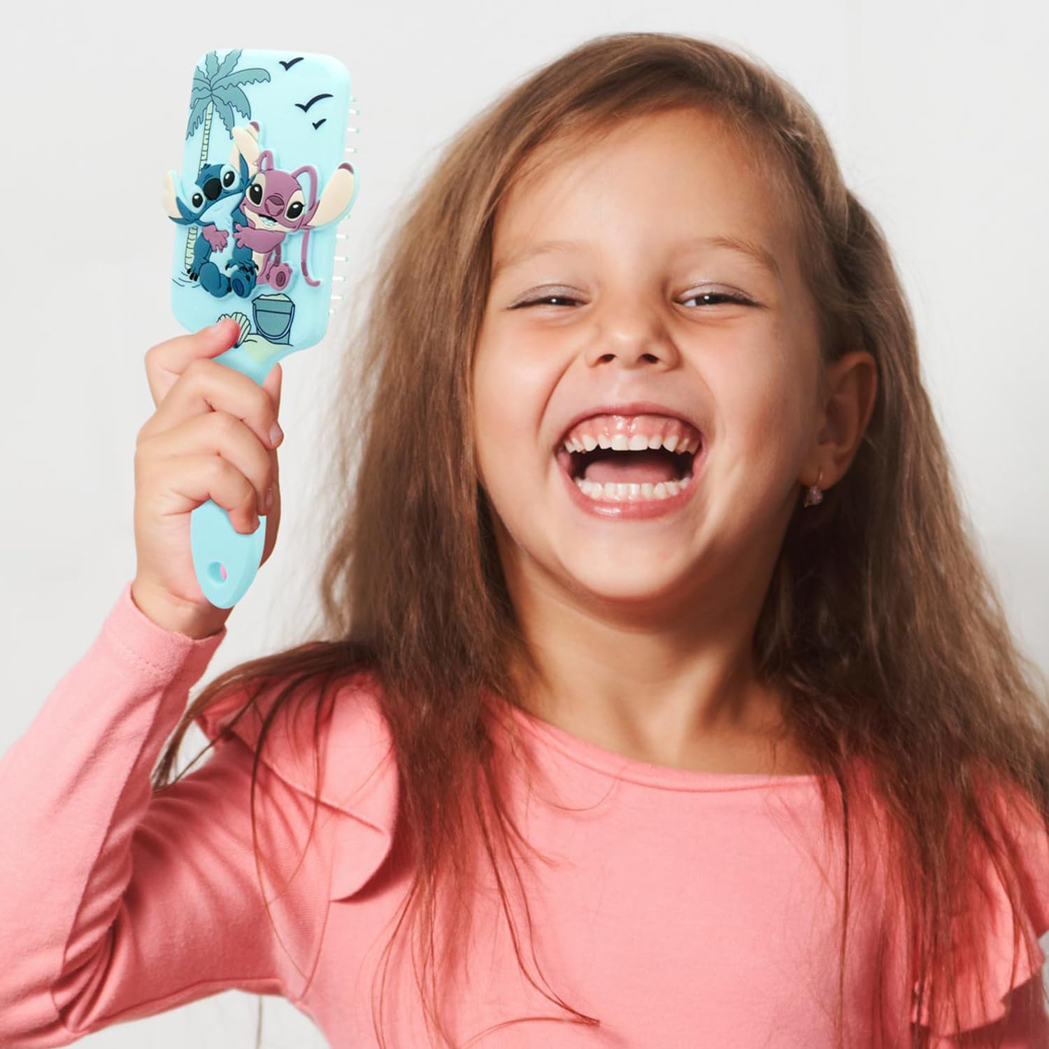 Disney Brosse Démêlante Bébé Enfant Angel – Lilo & Stitch – Cheveux Fins, Bouclés, Épais - Dents Souples, Massage Cuir Chevelu – Accessoire Cheveux, Soin, Toilette - Produit Officiel
