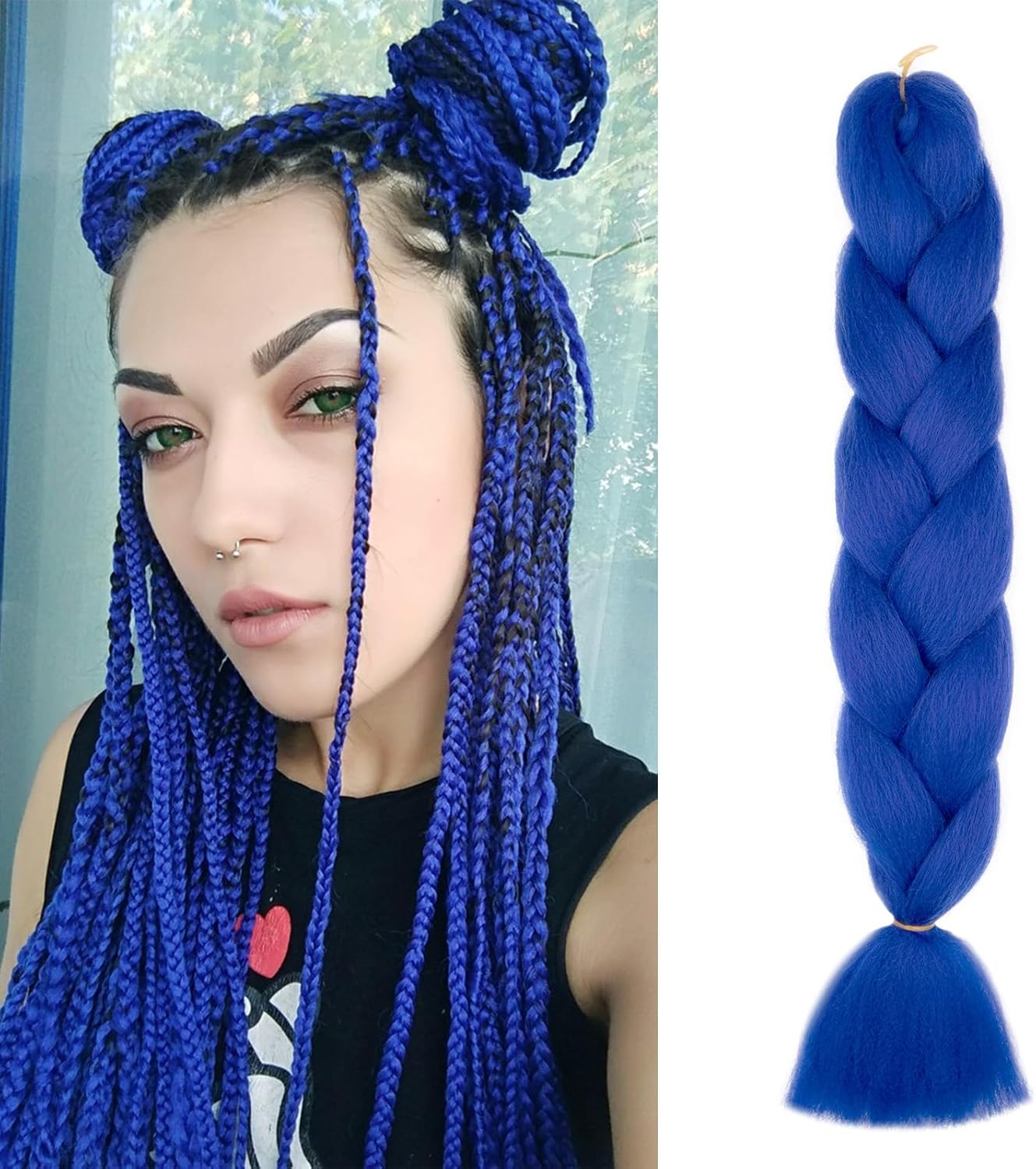 Meches pour Tresses Africaine Rajout Cheveux Braids Jumbo Extension Cheveux Ombre Synthétique Violet & Bleu & Jaune & Orange