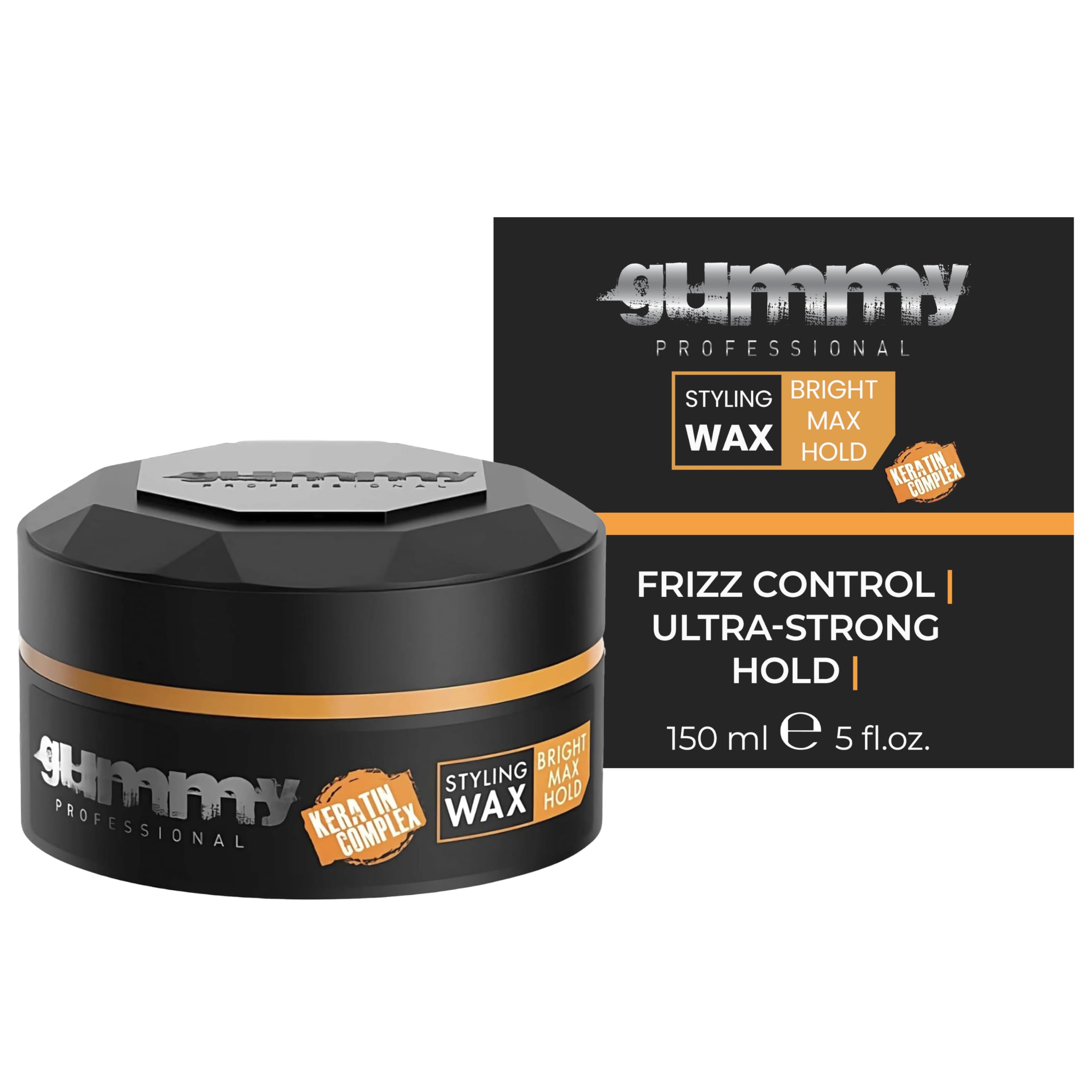 Cire Coiffante Professionnelle Ultra Fixation Gummy 150 ml - Cire capillaire forte tenue & brillance - Pour hommes & femmes - Sans alcool avec vitamine B5