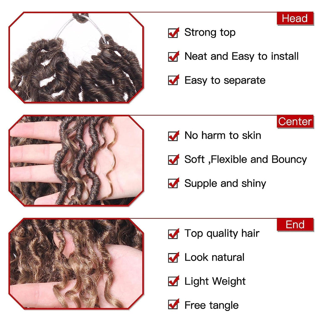Xtrend 6Packs 18 pouces Twist Perruques Crochet Tresses Faux Locs bouclés se termine Dreadlocks Tresses Synthétiques Extensions de Cheveux Haute Température pour Femmes Noires 20 Strands/pack TBUG