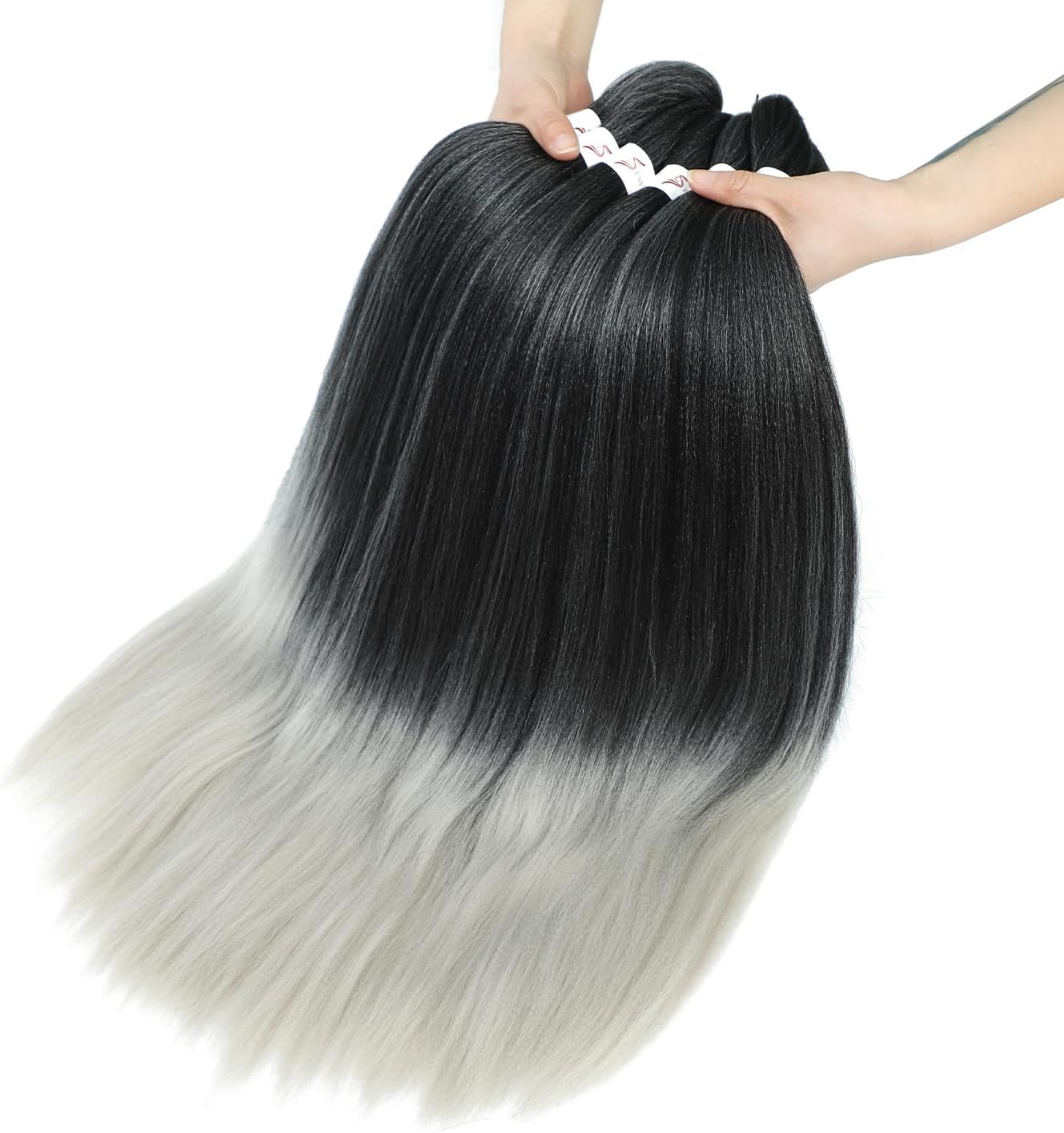Rajout Cheveux Tressés Pré-étirés Noir Naturelles Black 30 Pouces Long Kanekalon Easy Braids Meches Cheveux pour Tresses Africaine 6 Paquets Knotless Yaki Nattes Extensions de Cheveux(1B#)