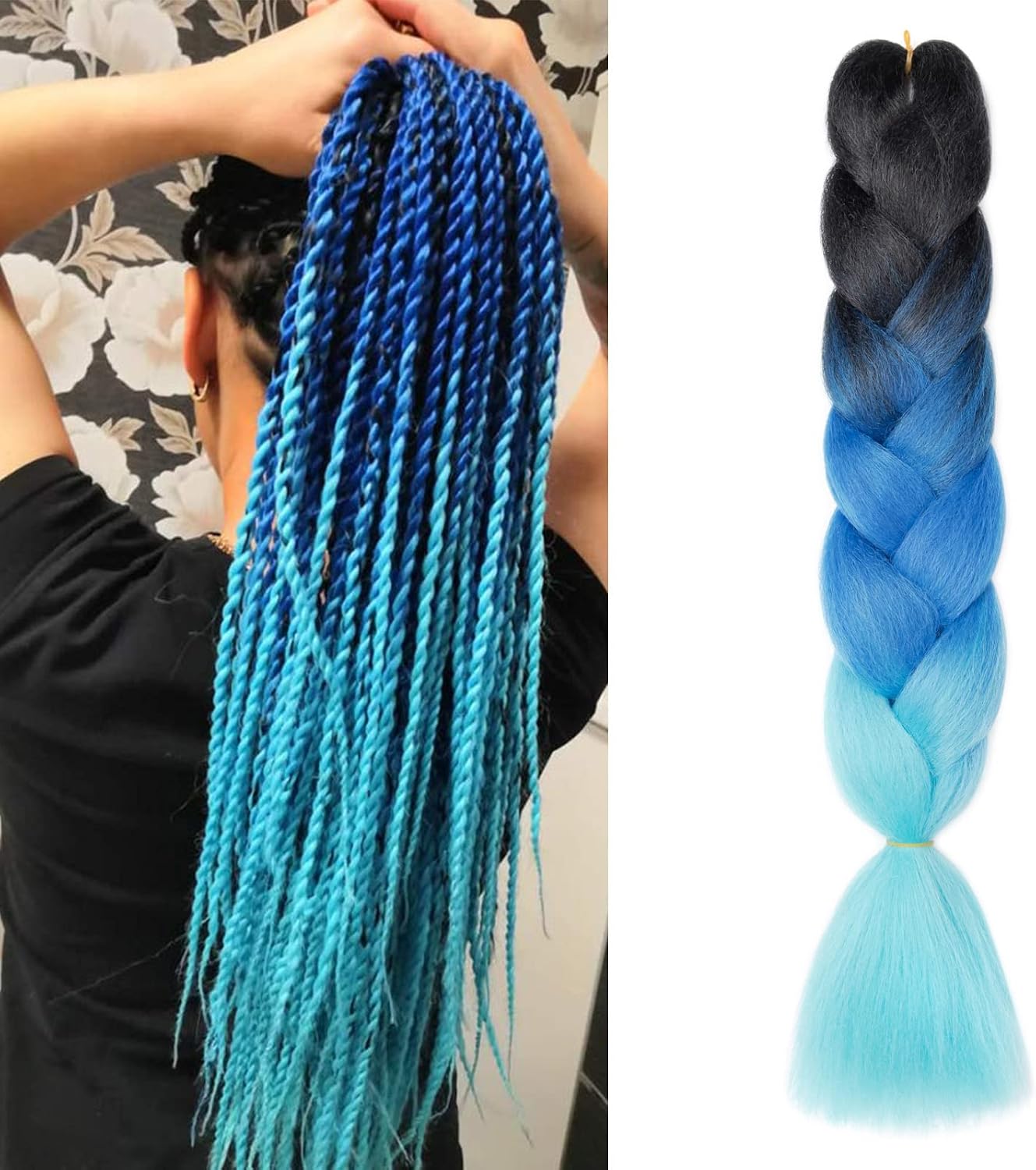 24" Meches pour Tresses Africaine Braids Meches Tresse Cheveux Rajout Cheveux Tressage 1 Paquet Crochet Braids Extension de Cheveux Afro pour Tresse Ombre Synthétiques (Rose)