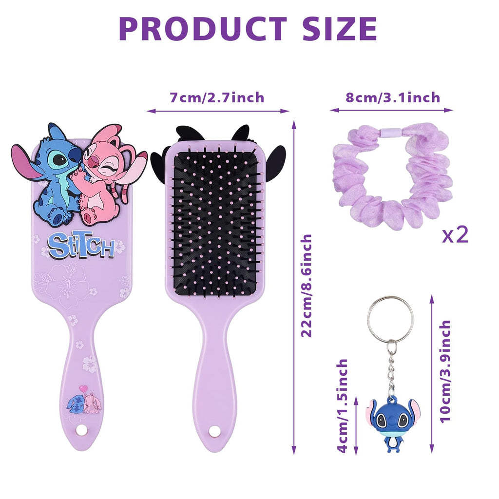 Stitc Brosse à Cheveux,Accessoires Cheveux pour Filles,Stitc Peigne Démêlant, Brosse Anti-Traction,Cadeau pour Filles, Adolescents et Femmes（Violet