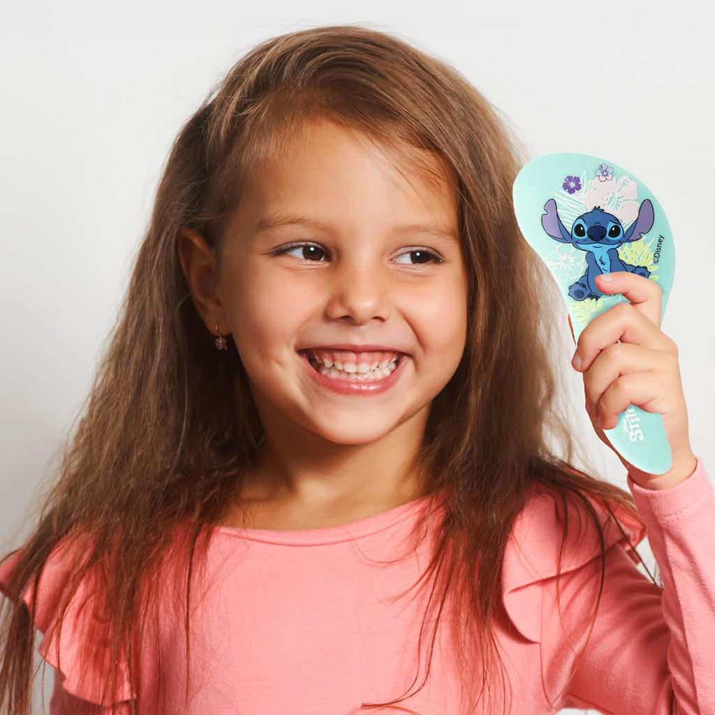Disney Brosse Démêlante Bébé Enfant Angel – Lilo & Stitch – Cheveux Fins, Bouclés, Épais - Dents Souples, Massage Cuir Chevelu – Accessoire Cheveux, Soin, Toilette - Produit Officiel