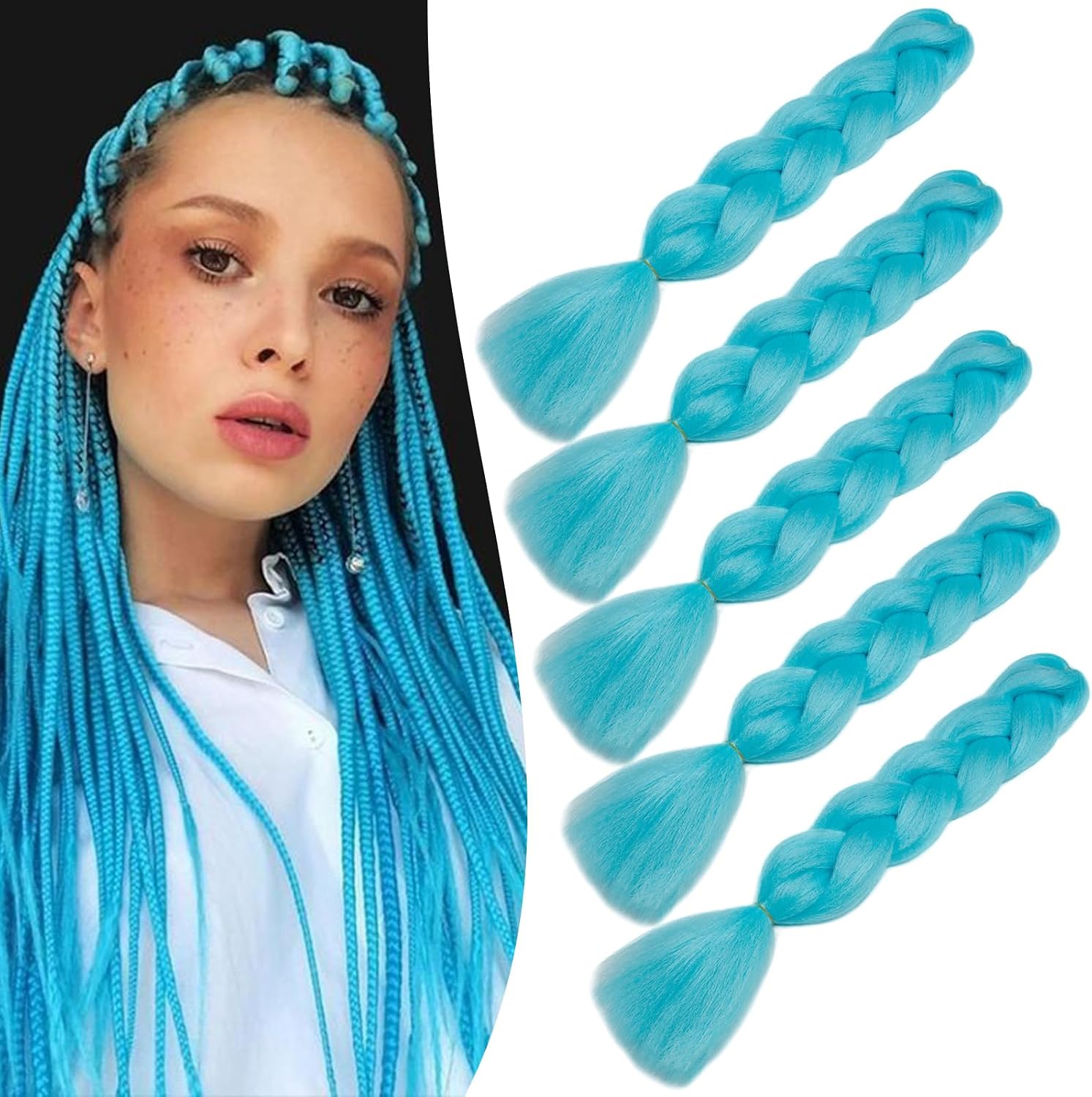 Meches pour Tresses Africaine Rajout Cheveux Braids Jumbo Extension Cheveux Ombre Synthétique Violet & Bleu & Jaune & Orange
