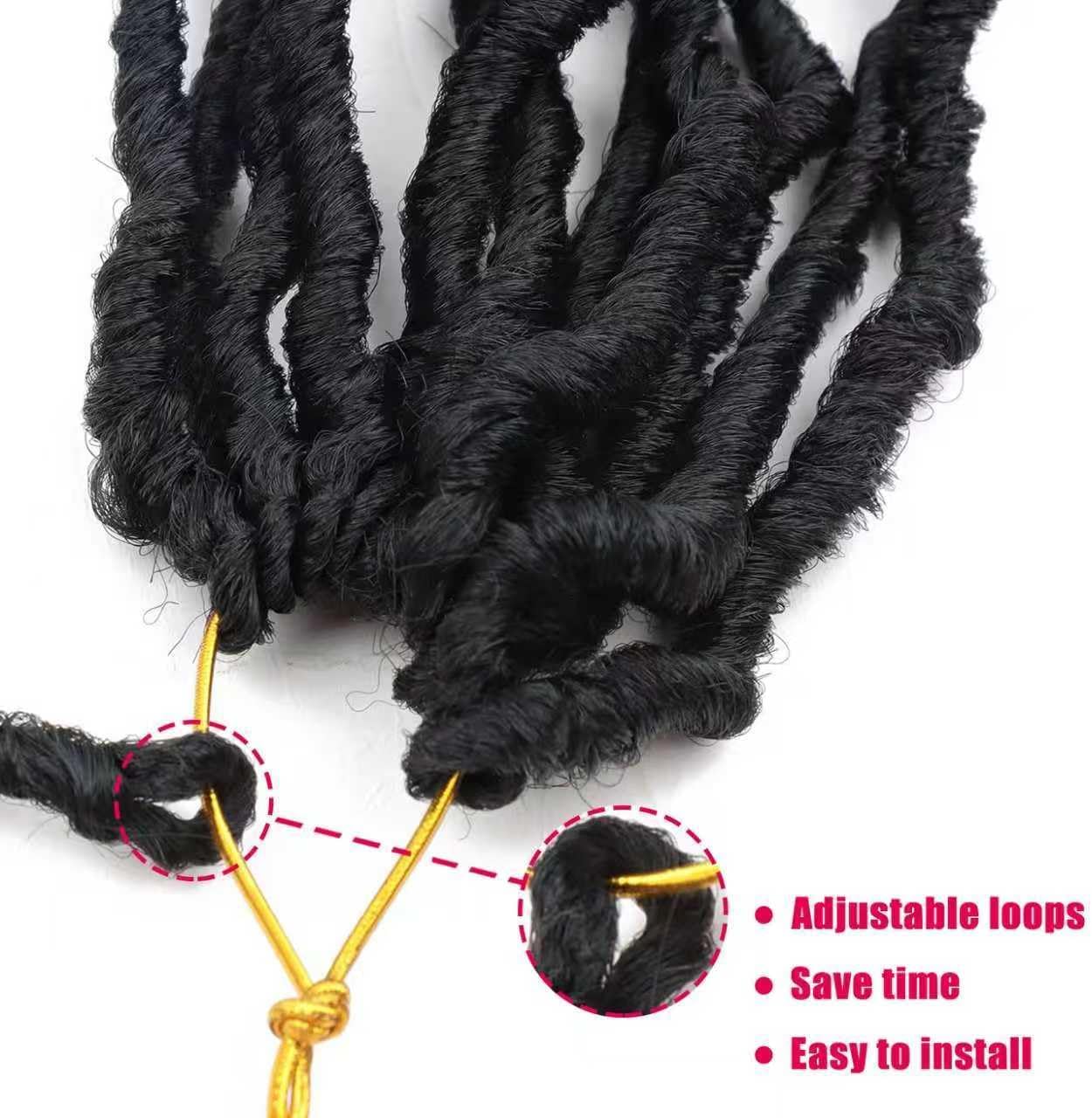 8 Packs Faux Locks Crochet Braids Meches Soft Locs Meches Pour Tresses Africaine Faux Locs Crochet Hair Meches Bouclees Pour Tresses (#1B, 60.9 CM(Lot de 8))