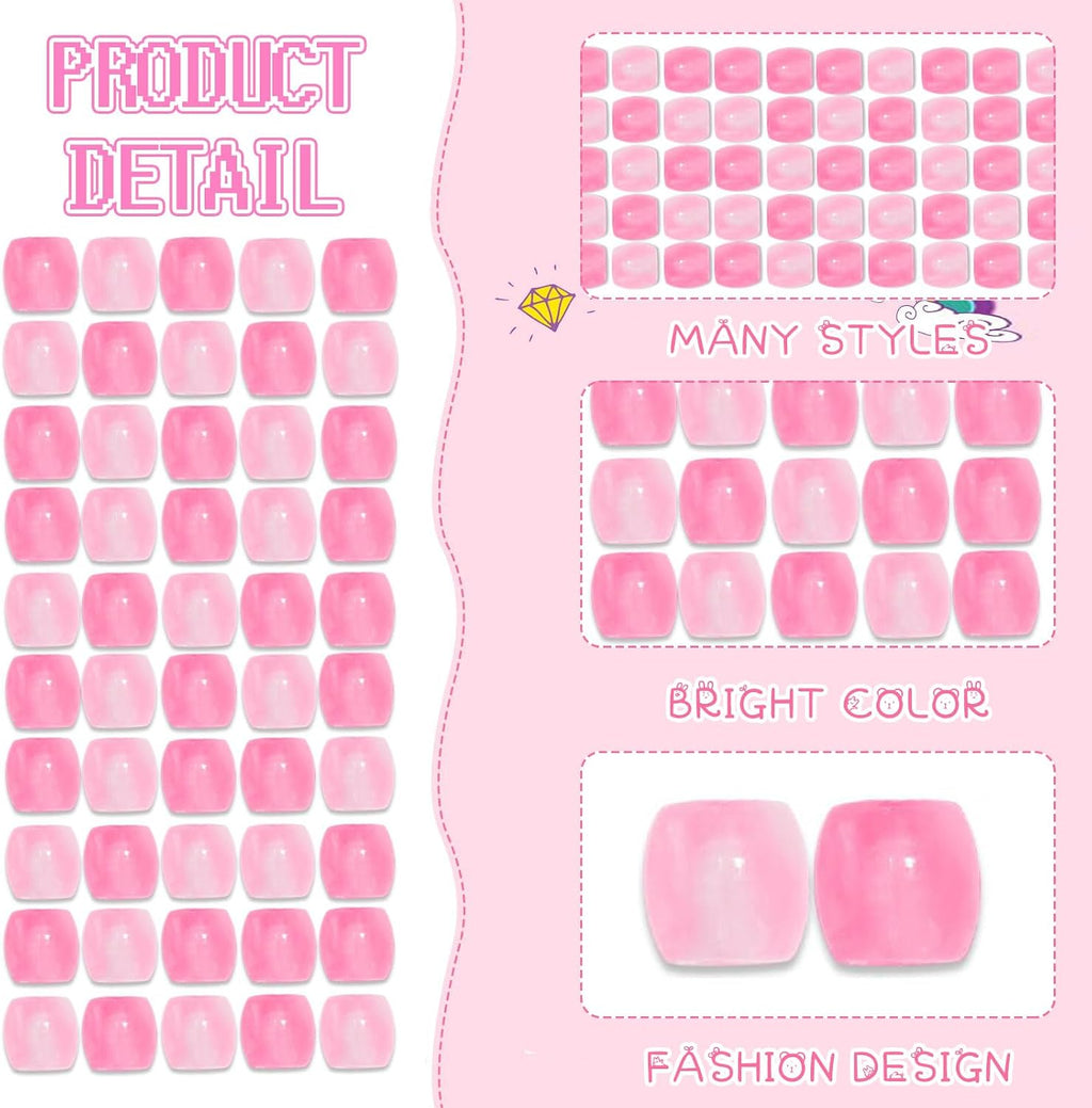 50PCS Perles à Cheveux Transparentes pour Tresses, Grosses Perles en Acrylique, Accessoires pour Dreadlocks, Bijoux pour Cheveux pour Enfants Filles avec Aide à